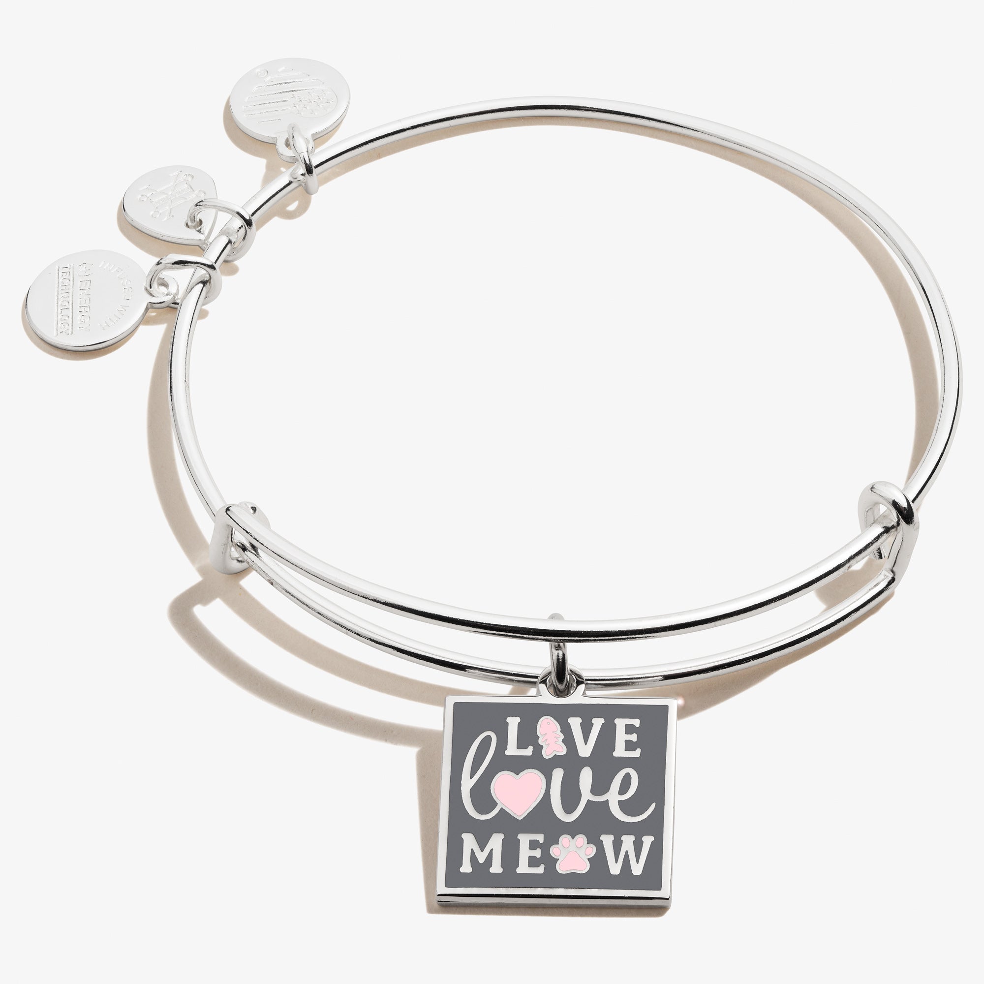 Live Love Meow Cat Charm Bangle - Cute Cat Lover Bracelet for Women & Girls - Perfect Gift for Cat Enthusiasts & Pet Owners