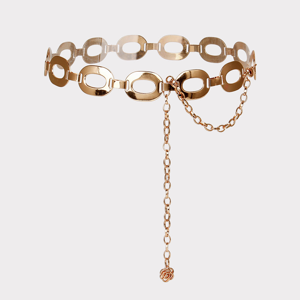 Elegant Summer Waist Chain Jewelry - Gold & Silver Metal Body Chain for Women - Perfect for Beach, Festival, and Party Outfits