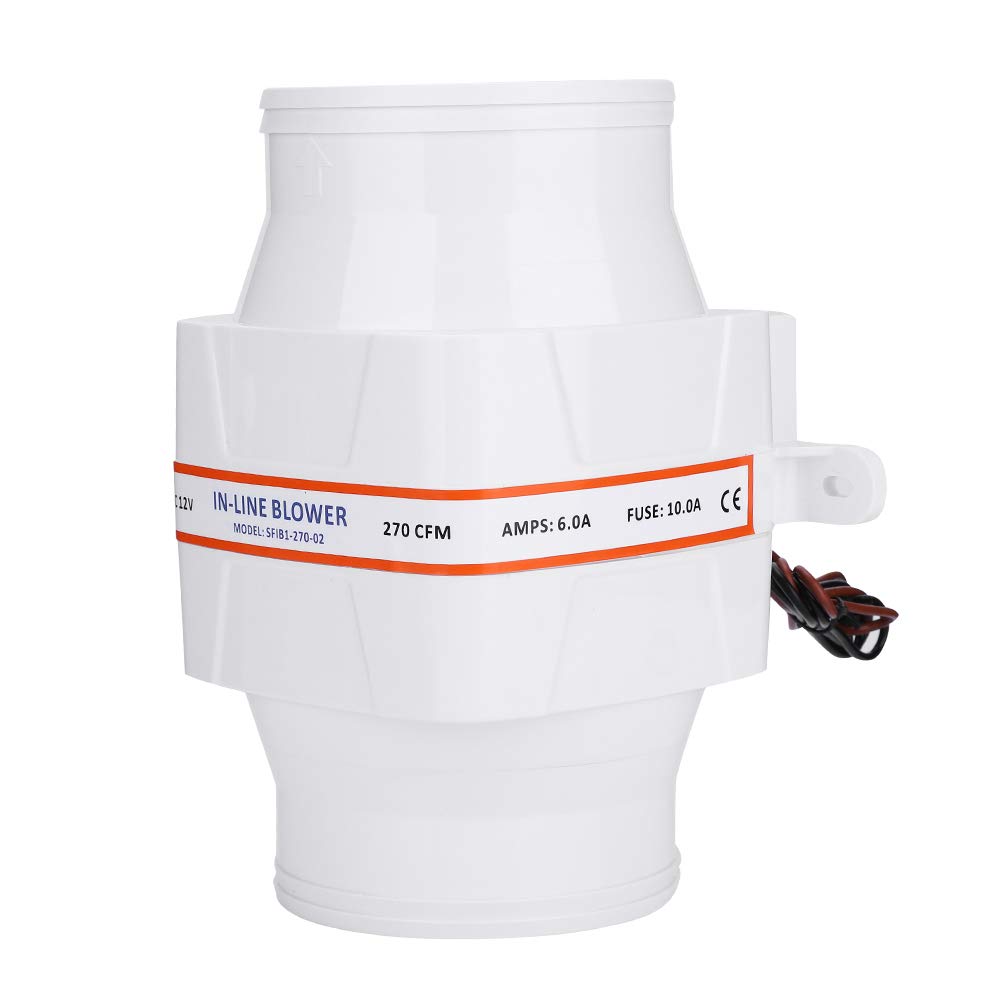 Marine Air Blower Fan - 6 Blade Inline Boat Ventilation System for Sea Ray & Yachts | Easy Install Outboard Motor Muffs & Bilge Air Circulation | Perfect for Engine Cooling & Cabin Ventilation
