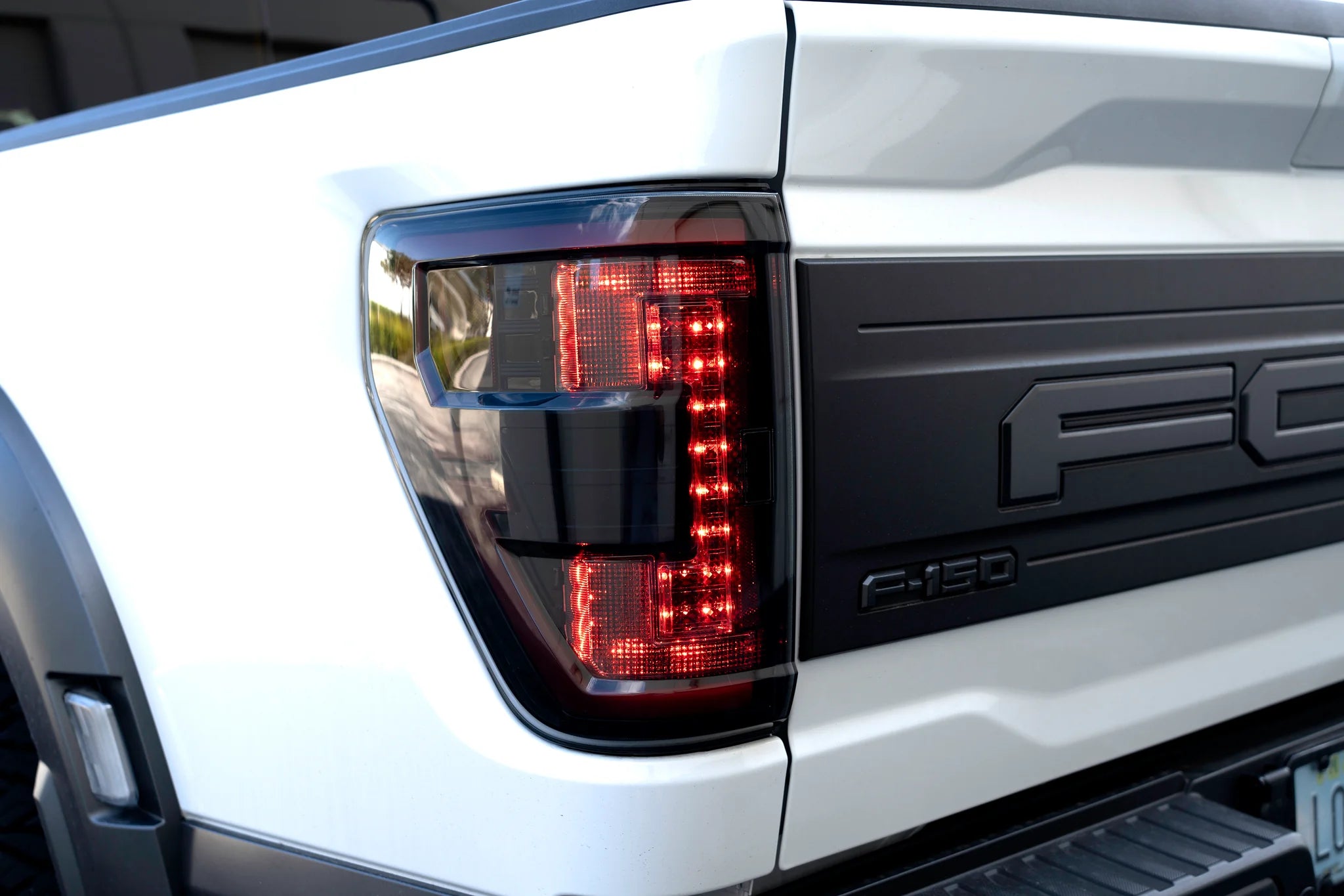 Ford F150 & Raptor 2021-2023 OLED Tail Lights with Startup Animation - Smoked Lens Replacement for OEM Halogen Lights with Blind Spot Monitoring - Upgrade for Off-Road & Night Driving