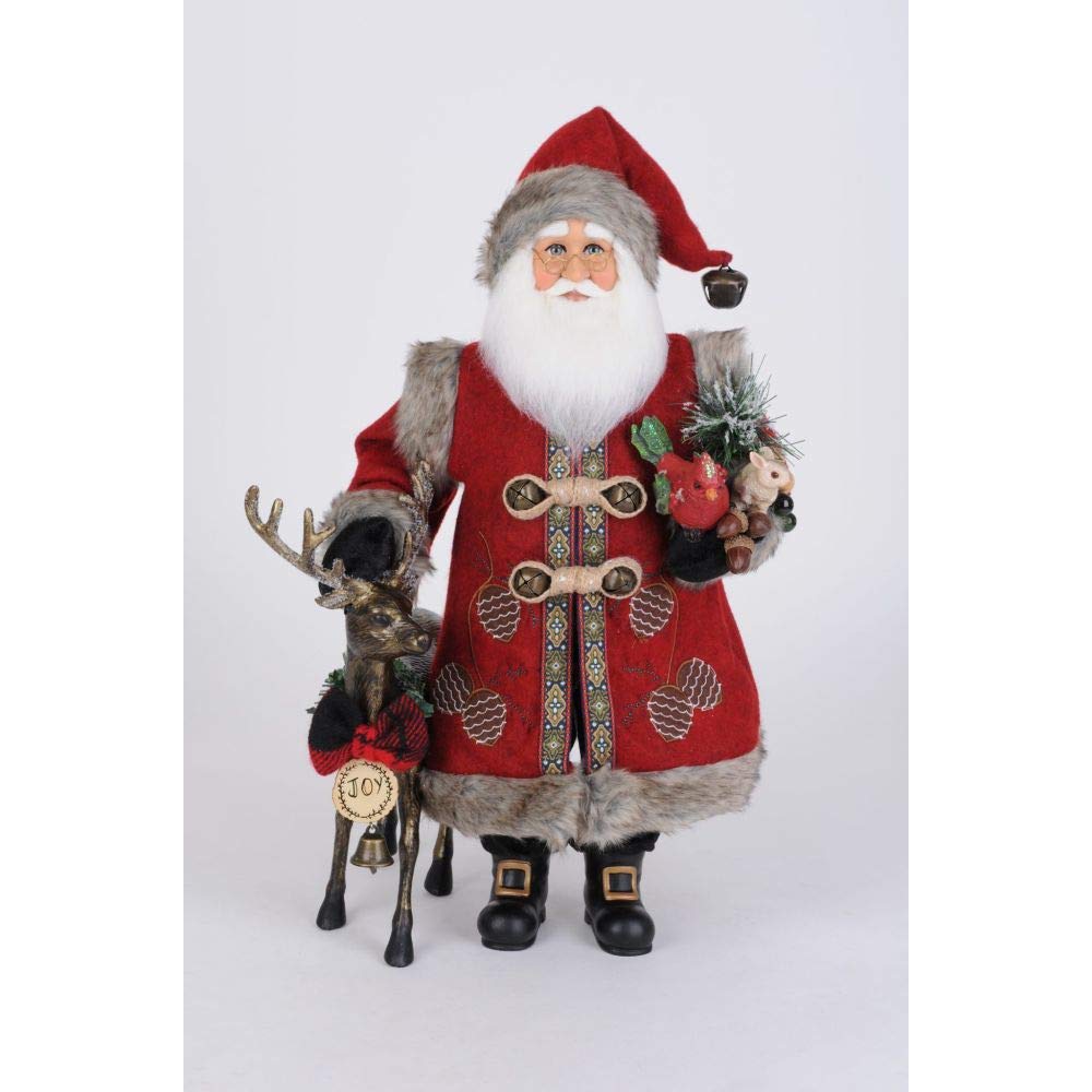 Handmade SELPONT Karen Didion Reindeer Joy Santa Figurine - 19 Inch Christmas Holiday Decor, Collectible Home Decoration for Mantel, Tabletop & Gift Giving