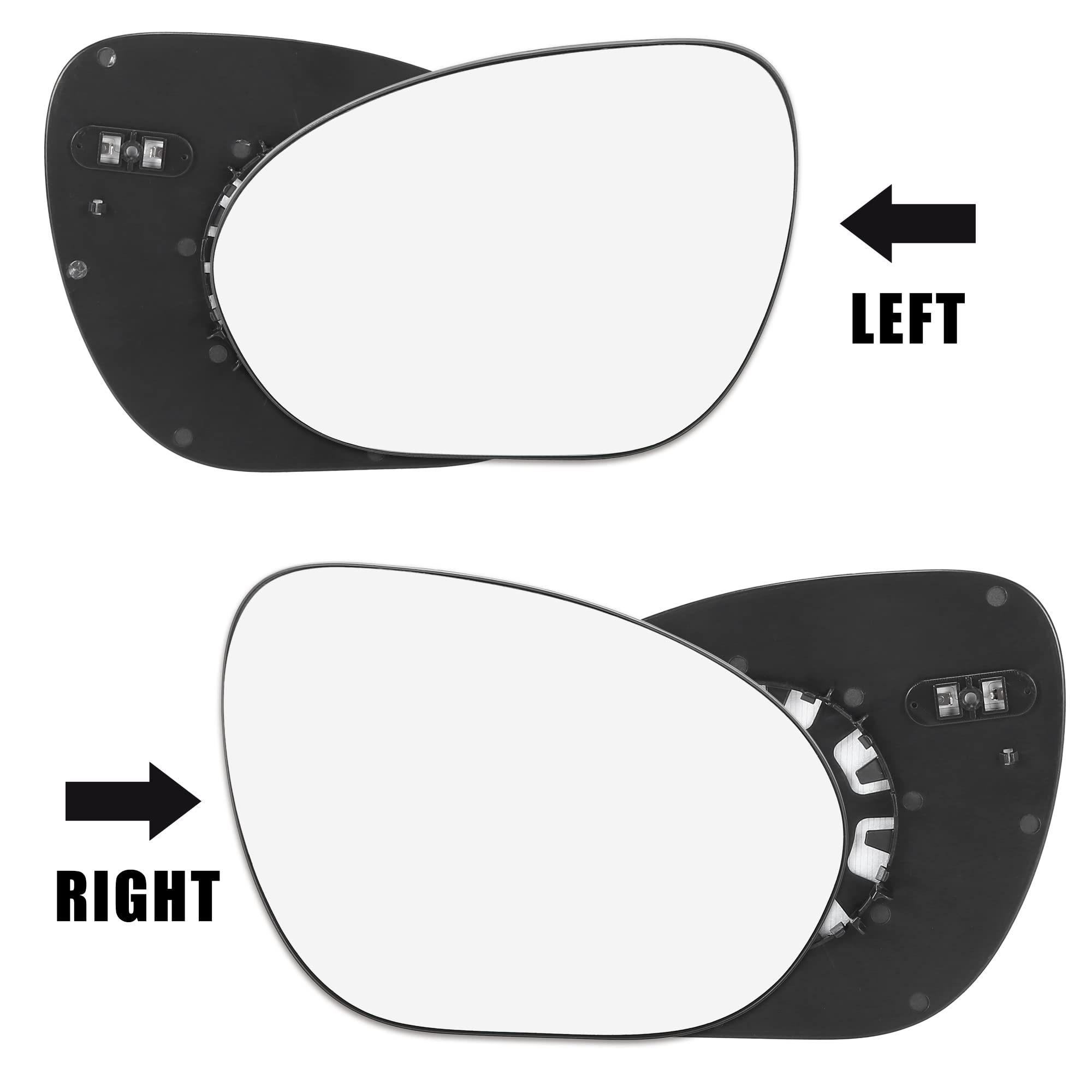 X AUTOHAUX Heated Rearview Mirror Glass Replacement with Backing Plate - Left/Right Driver Side Compatible with Nissan Cube & Juke | Perfect for Winter Driving, Enhanced Visibility & Safe Lane Changes