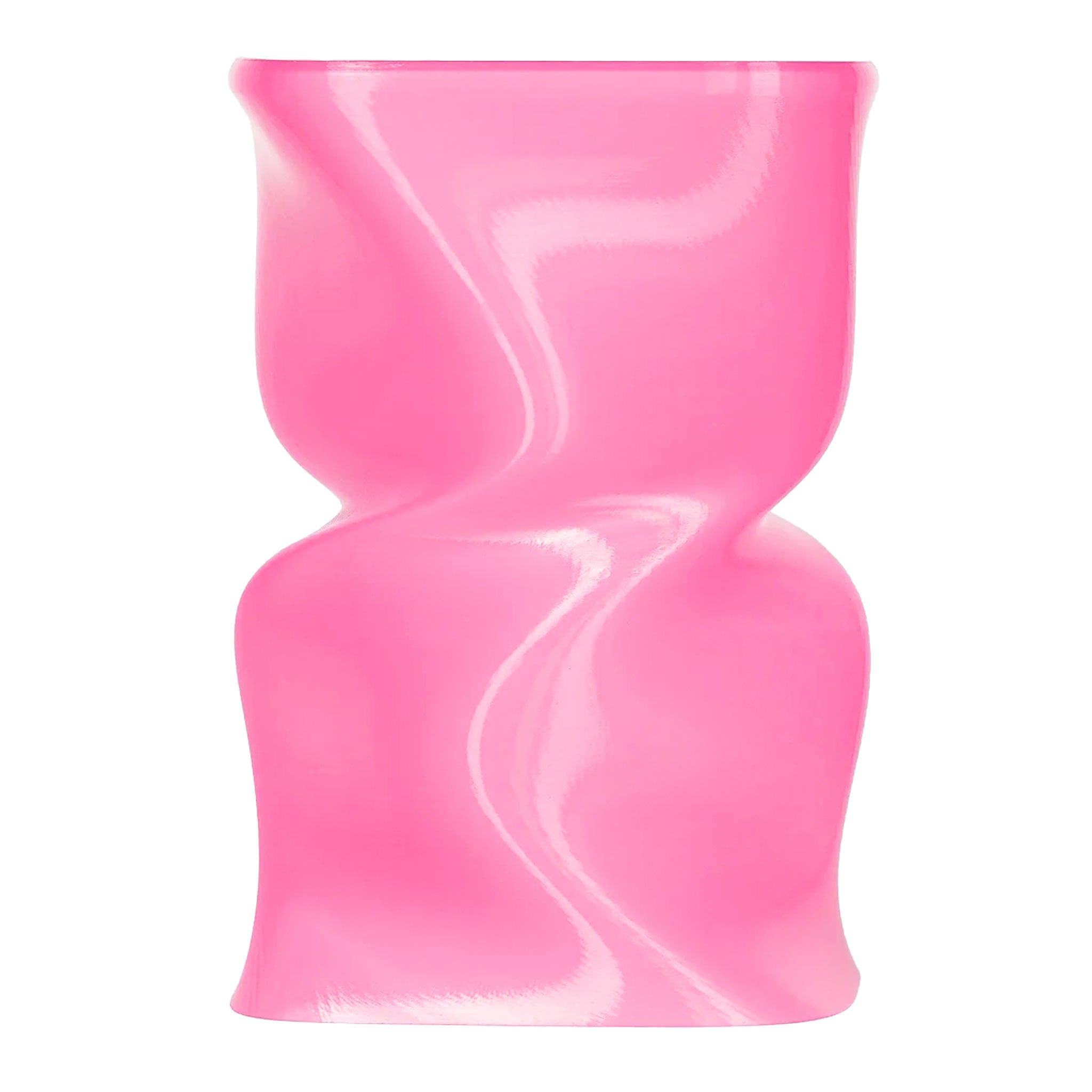 Twist Rose Gloss Side Table - Modern Accent End Table for Living Room, Bedroom, Office | Small Round Nightstand with Glossy Finish & Elegant Design