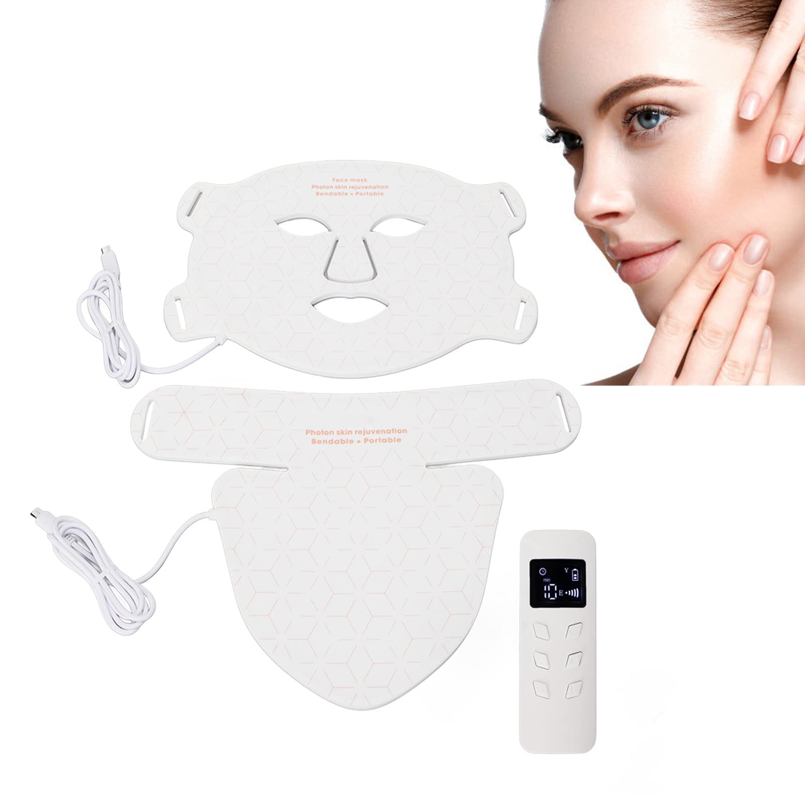 **LED Face Mask for Skin Rejuvenation - Soft Silicone Light Therapy Device for Anti-Aging & Acne Treatment | Perfect for Home Spa & Skincare Routine**