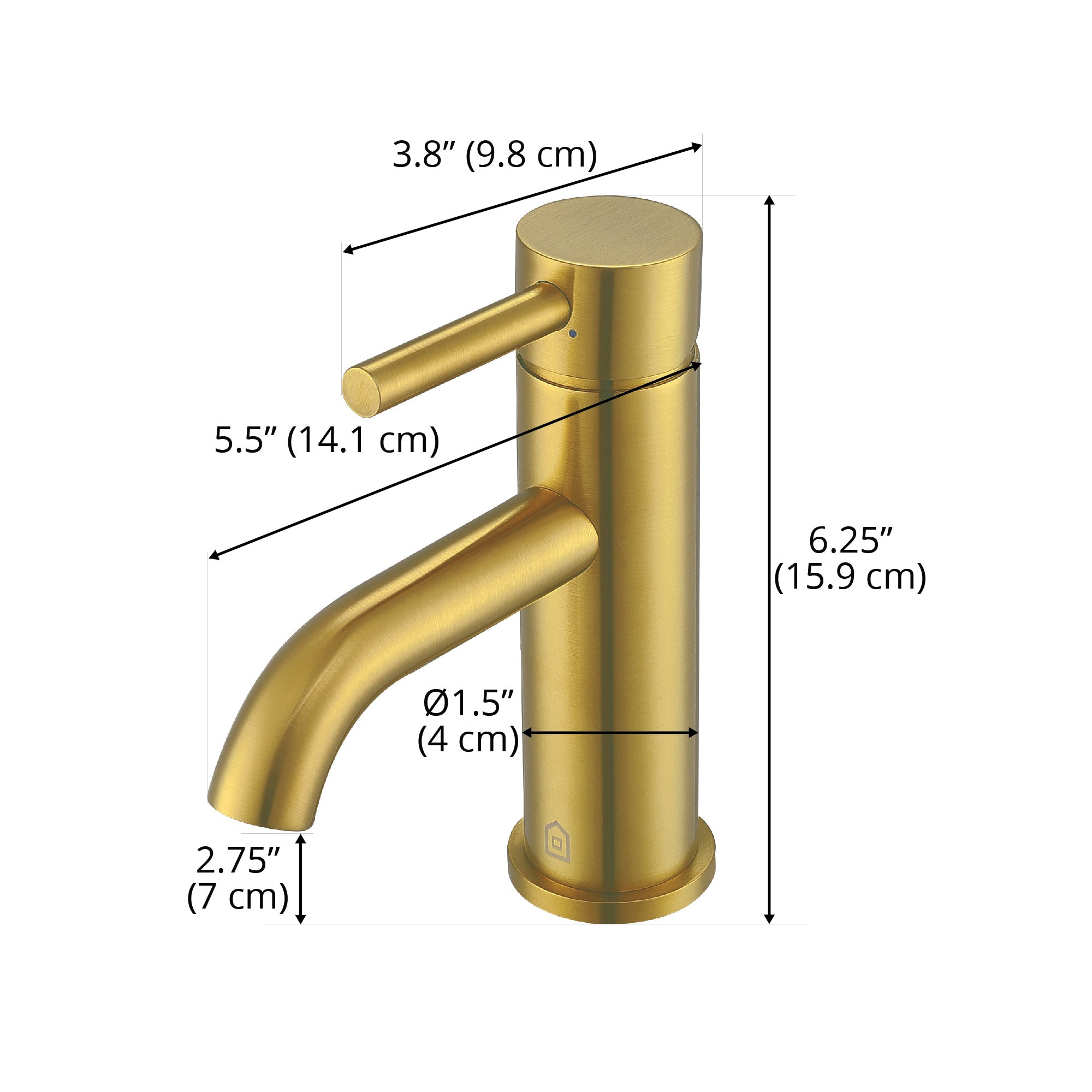 Valencia Series Single Lever Bathroom Faucet in Brushed Gold - Modern Waterfall Spout Design for Vanity Sink, Perfect for Home & Hotel Bathroom Renovation