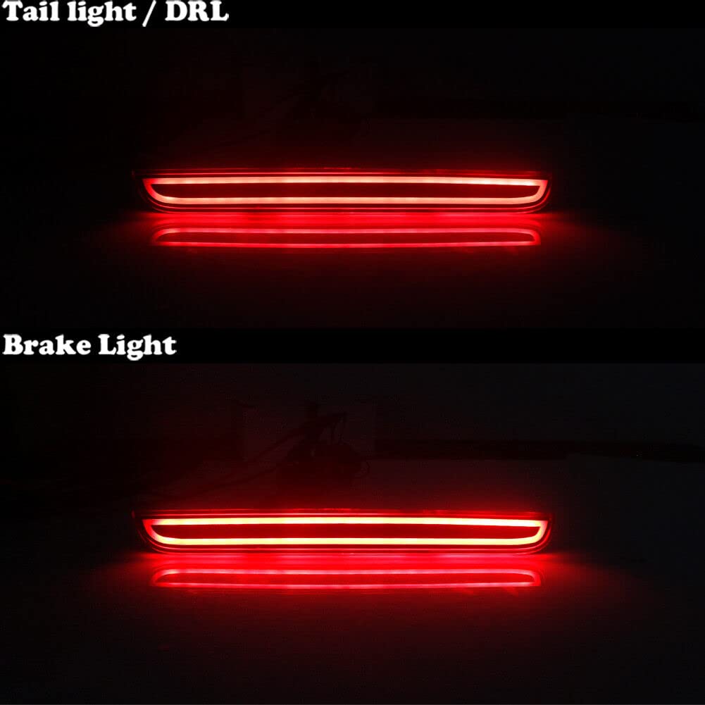 LED Smoked Tail Lights Brake Rear Fog Lamps Bumper Reflector for 2015-2019 Dodge Challenger - Durable & Stylish Upgrade for Night Driving & Custom Car Look