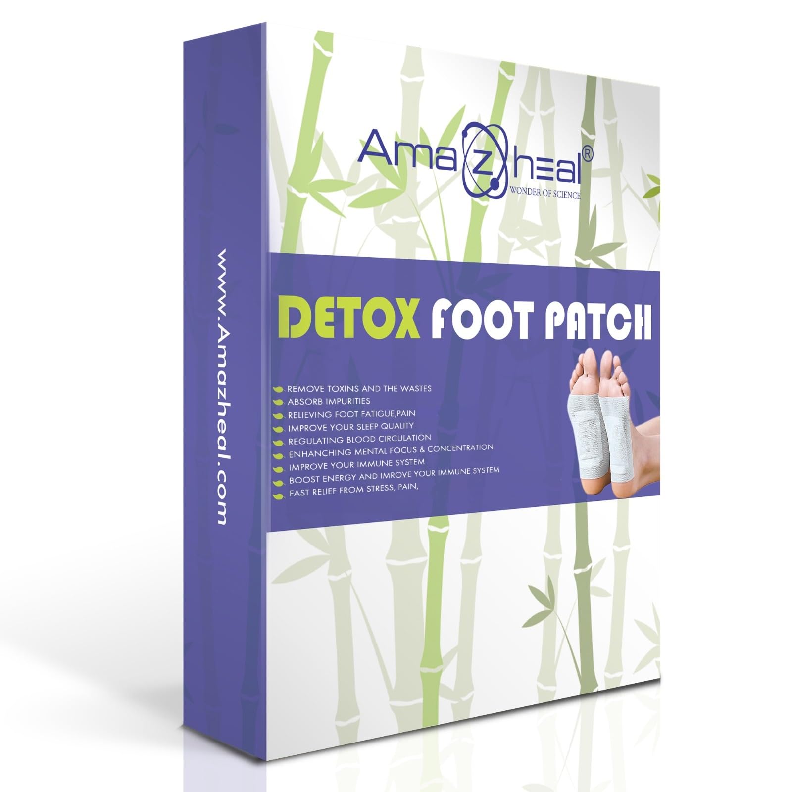 AMAZHEAL Premium Detox Foot Patches - Natural Cleansing Toxin Remover for Men & Women (10 Patches per Box) | Stress Relief, Better Sleep & Body Detoxification | Perfect for Nighttime Use & Wellness Routine