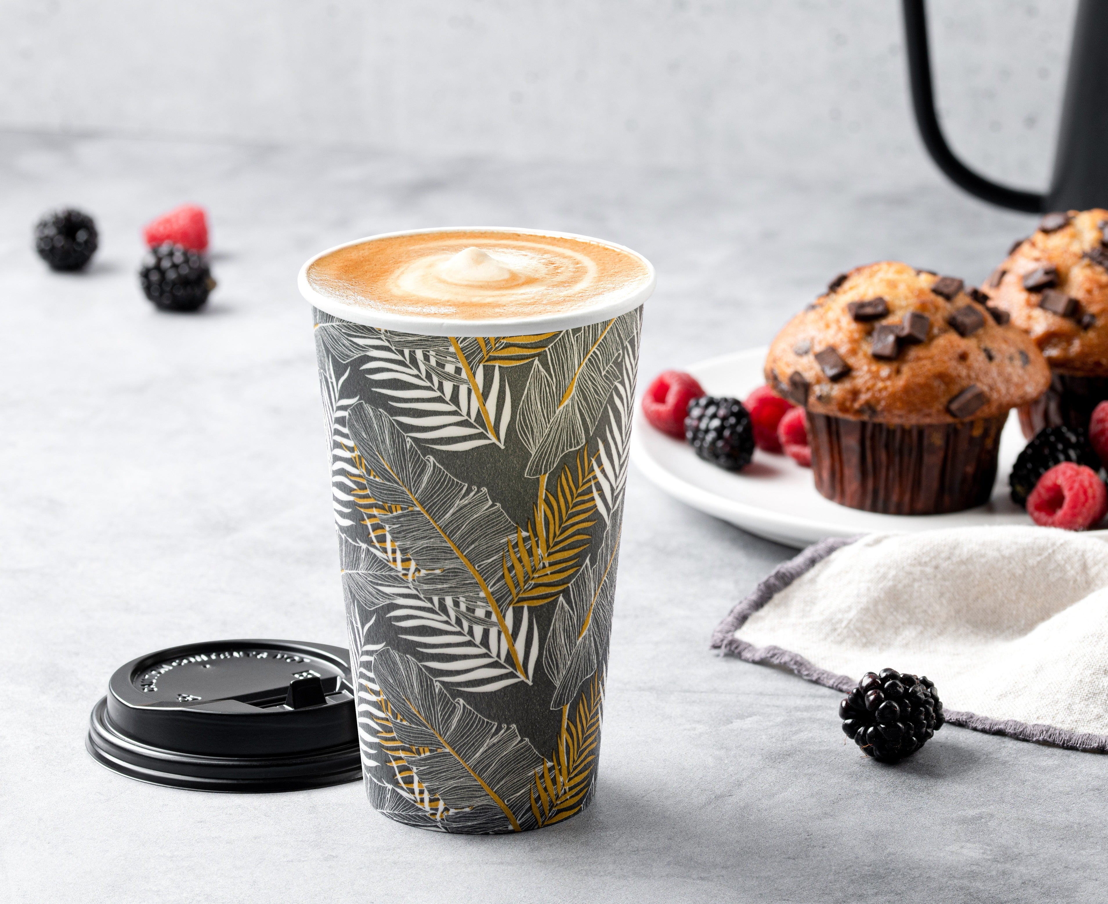 Eco-Friendly Insulated Paper Coffee Cups with Lids - 12oz/16oz Hot & Cold Drink Containers - Perfect for Coffee Shops, Offices, and Takeout Beverages