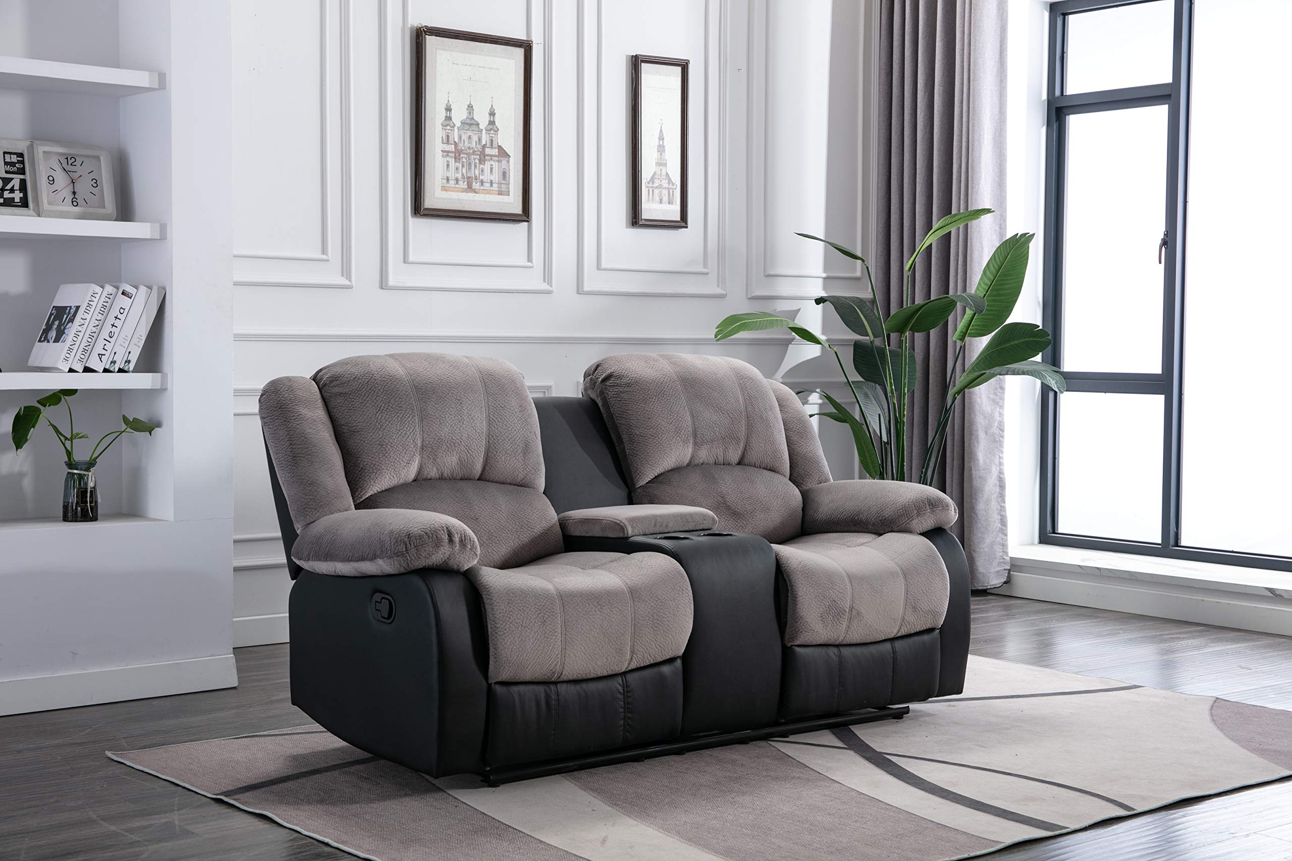 Nathaniel Home Aiden Gray Love Seat - Modern 2-Seater Sofa for Small Spaces, Living Room, Apartment & Cozy Home Decor