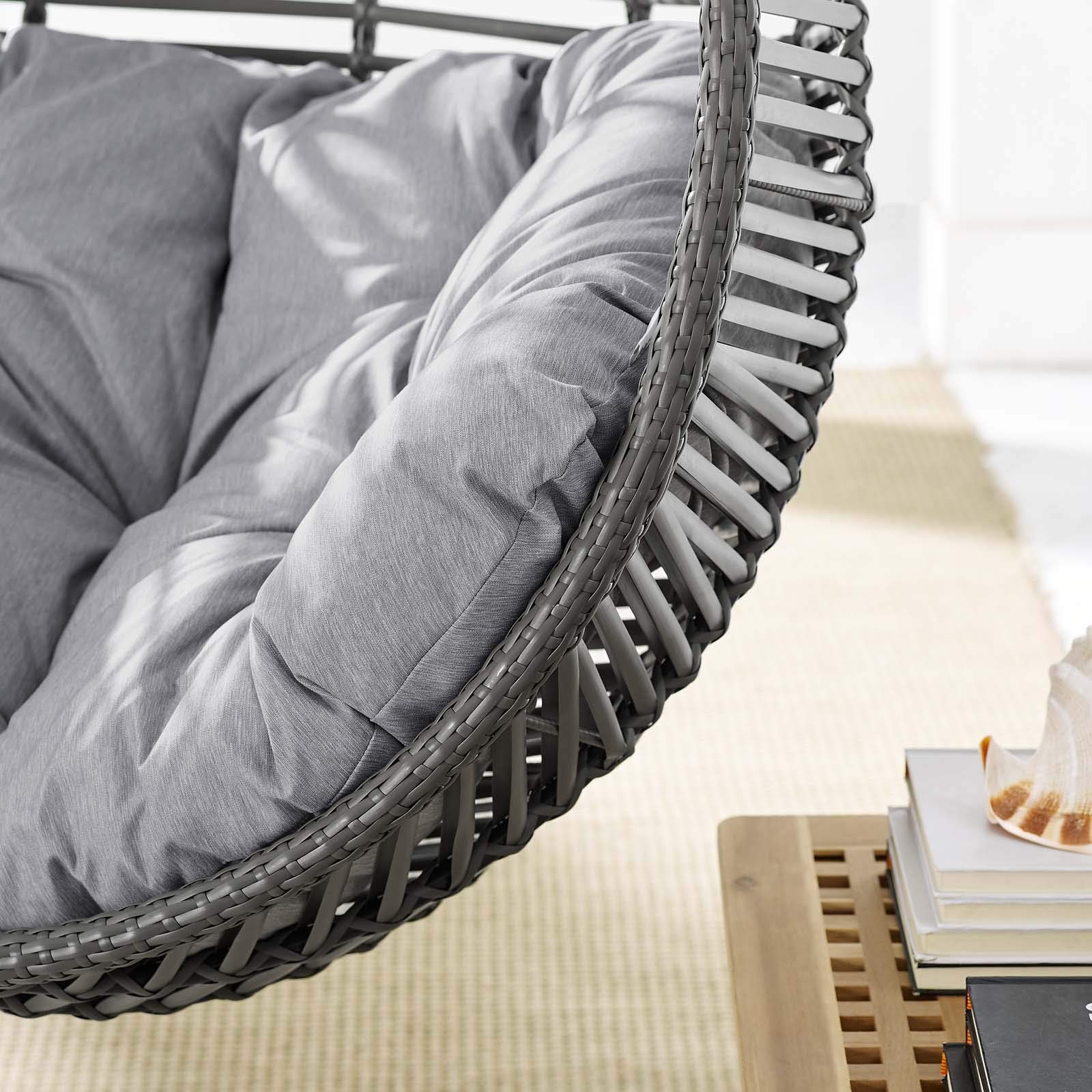 Modern Outdoor Patio Swing Chair - Durable Steel Frame with Comfortable Fabric Cushions, Gray - Perfect for Garden, Backyard, Poolside & Relaxation