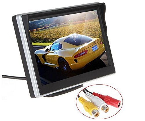 5 Inch Digital Color TFT-LCD Car Monitor with HD 800x480 Resolution - Dual Video Input & Brackets for Rearview Backup Cameras, Car DVD, GPS - Perfect for Parking Assistance & Vehicle Entertainment Systems