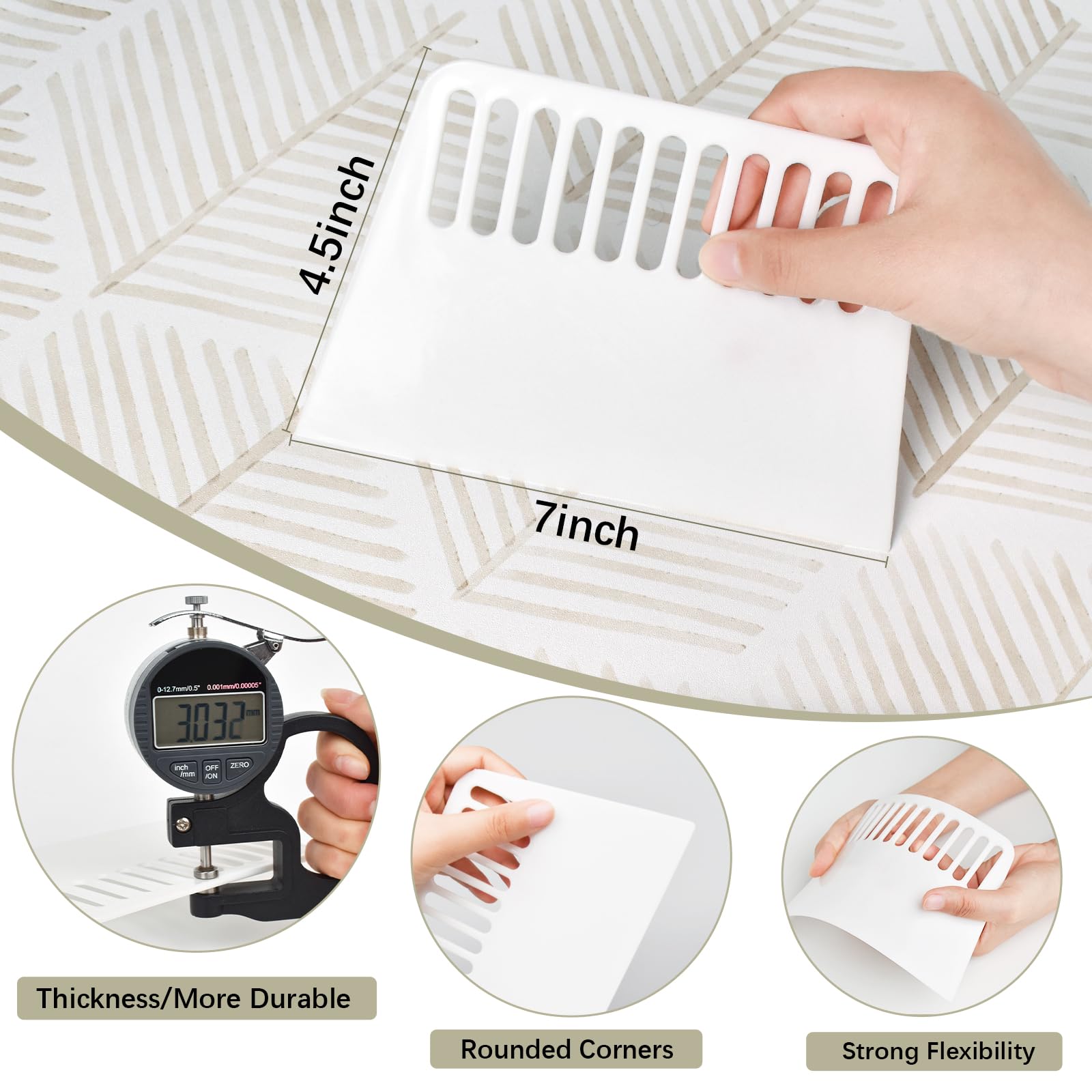 MelunMer Peel and Stick Wallpaper Smoothing Tool Kit - Self Adhesive Contact Paper Application Tools for Removable Wallpaper, Vinyl Backsplash & Window Film - Perfect for Home Decor, Kitchen Backsplash & DIY Projects