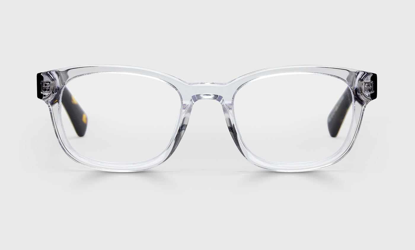 Biff Wide Color 20 Eyeglasses - Crystal Clear Front Frame with Demi Tortoise Temple Arms | Perfect for Reading, Working & Fashion Accessories