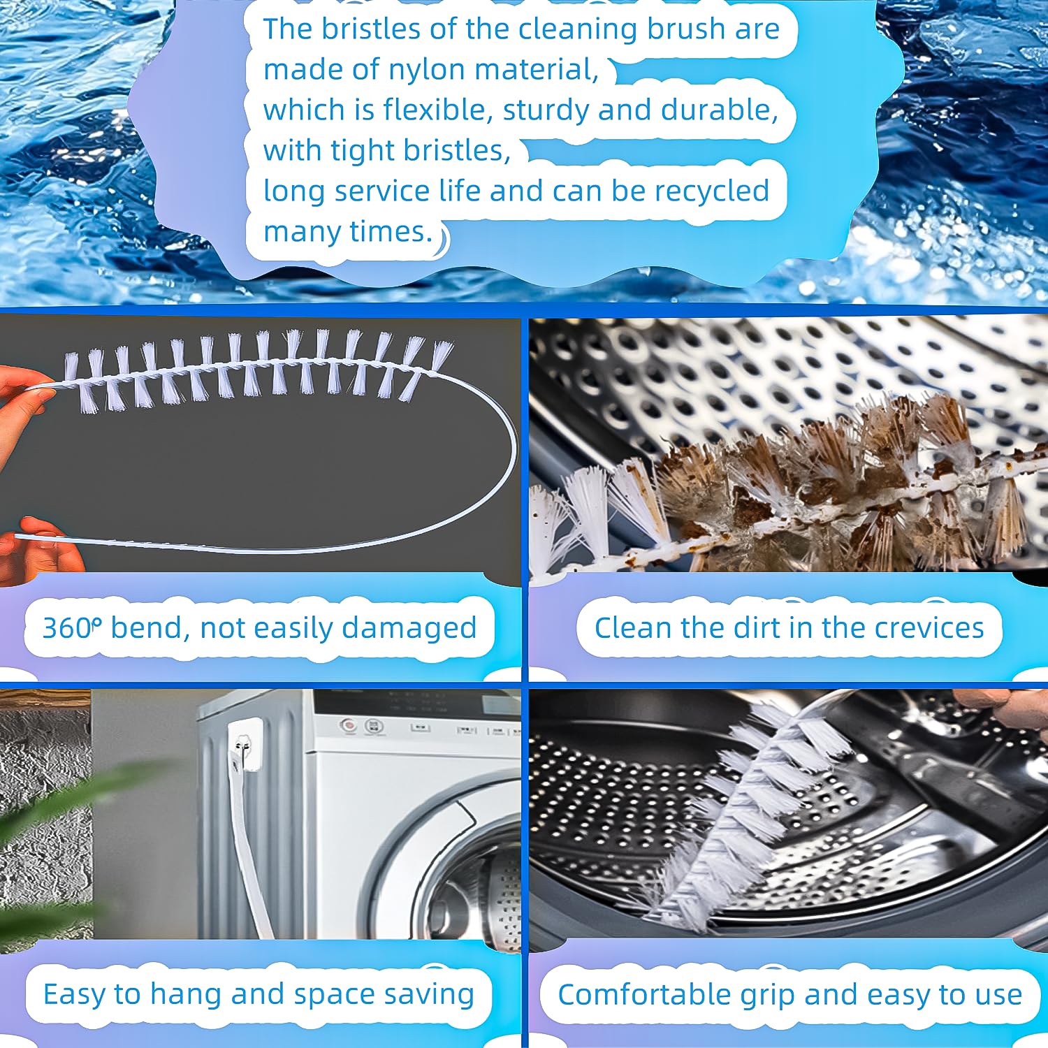 Washing Machine Cleaning Brush - Front Load Washer Cleaner Tool for Drum & Detergent Residue Removal (1pc) - Perfect for Deep Cleaning Top & Front Loading Washing Machines