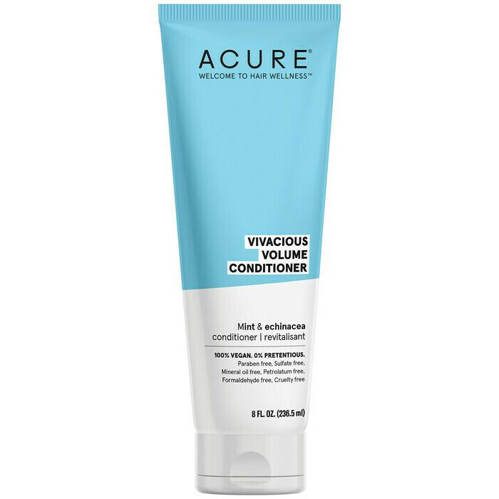 Acure Vivacious Volume Conditioner with Mint - Volumizing & Refreshing Hair Care for Fine, Flat Hair - Perfect for Daily Use & Scalp Refreshment