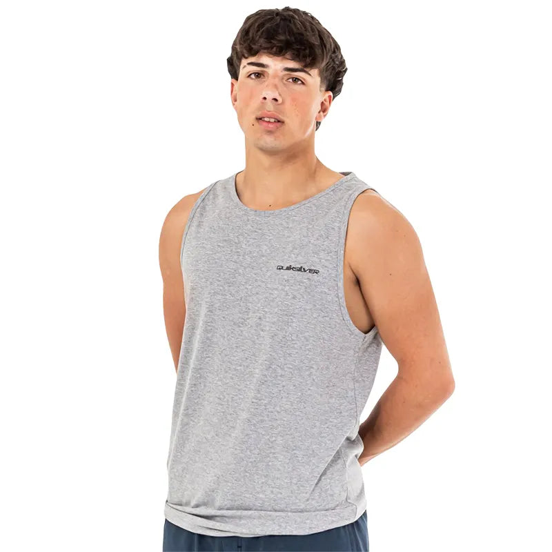 Quiksilver Men's Slub Muscle Tee - Soft Cotton Short Sleeve Shirt for Surfing, Gym & Casual Wear (Grey)