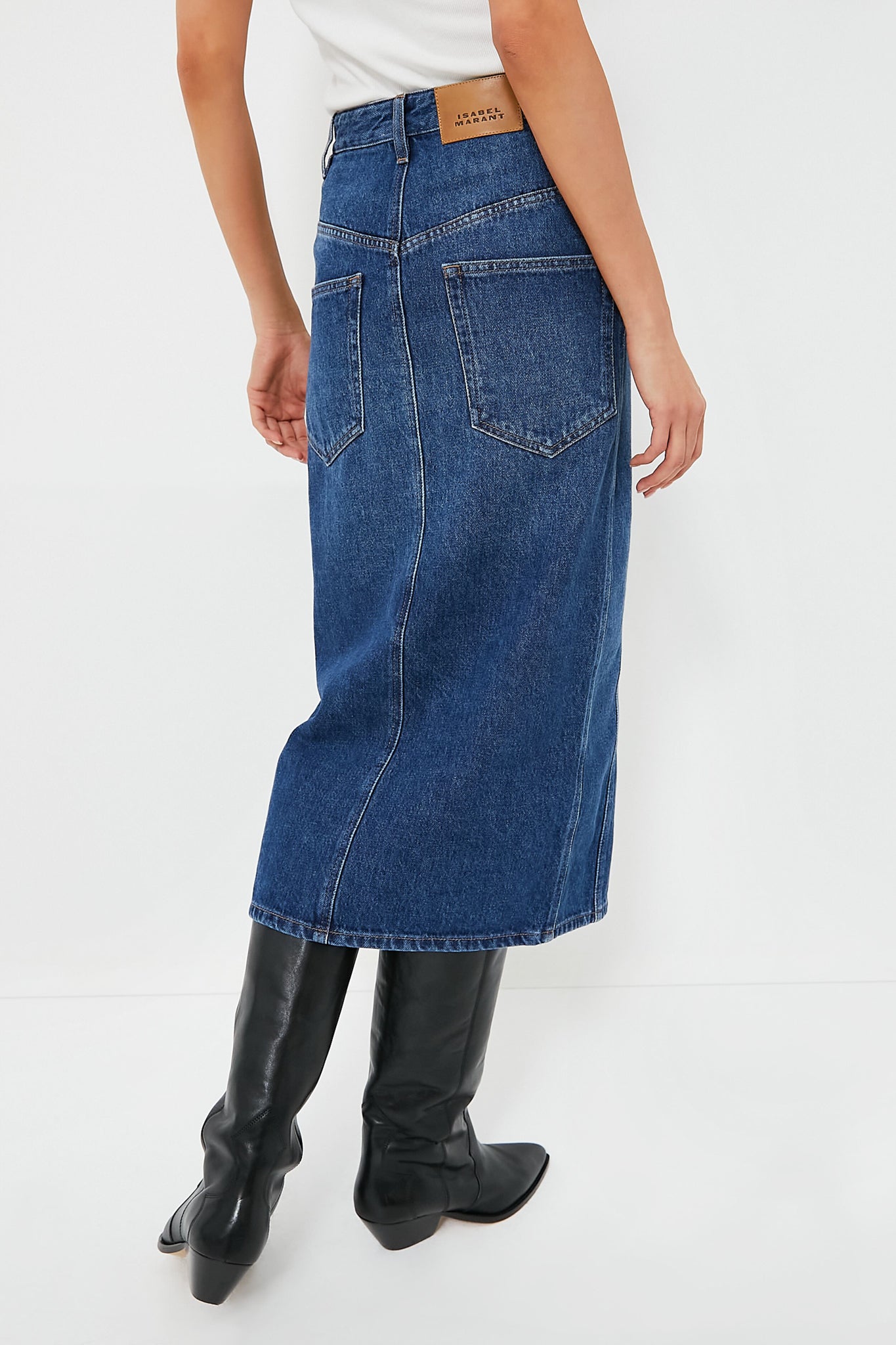 Blue Vandy Skirt for Women - Stylish A-Line Midi Skirt with Pockets | Perfect for Casual Wear, Office Outfits & Summer Fashion
