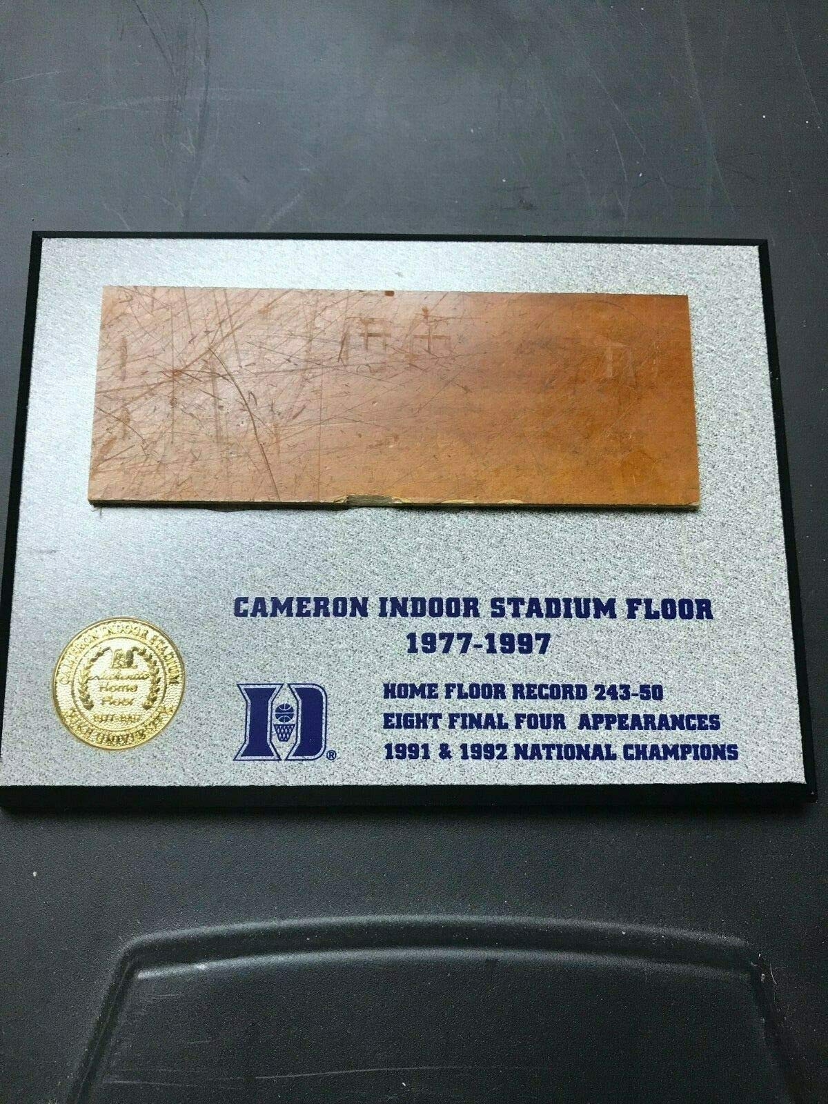 Authentic Duke Blue Devils Cameron Indoor Stadium Plaque with Real Court Floor - Perfect for Home, Office & Sports Memorabilia Collection