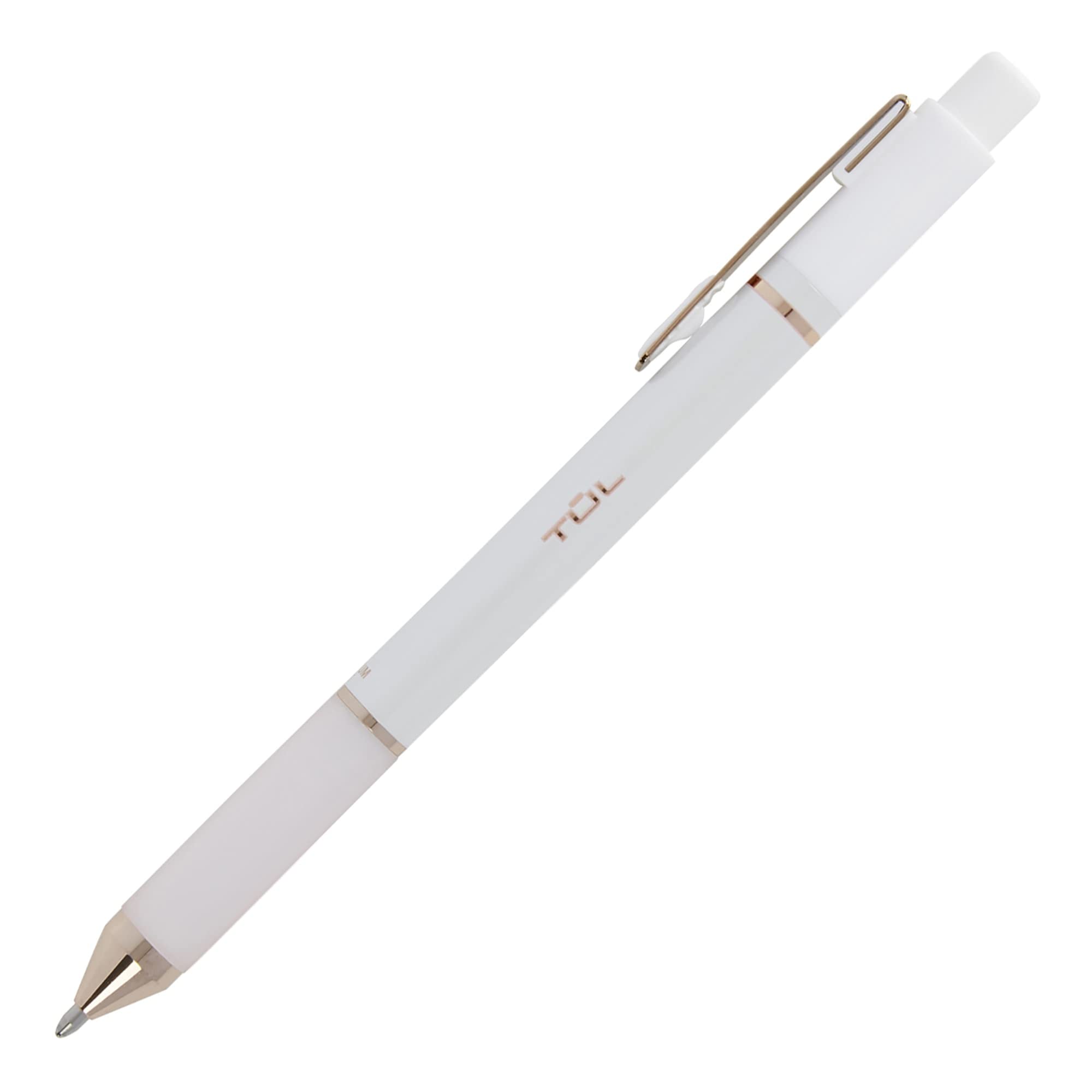 TUL® GL Series Retractable Gel Pens - 0.7mm Medium Point, Pearl White Barrel with Black Ink, 12-Pack for Office, School & Note Taking