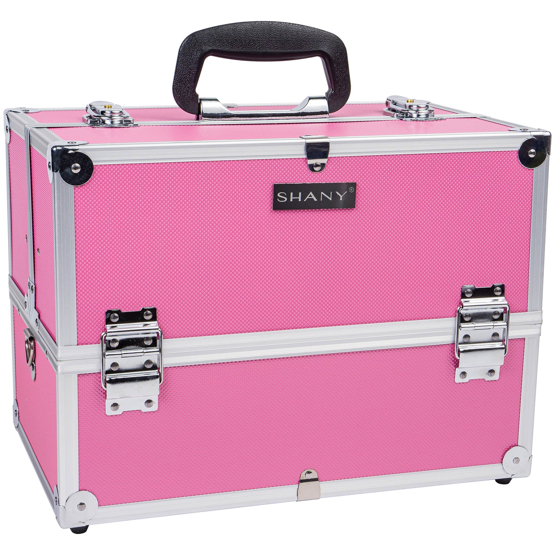Professional Makeup Train Case with Shoulder Strap & Secure Locks - Portable Cosmetic Organizer for Travel, Salon, and Makeup Artists