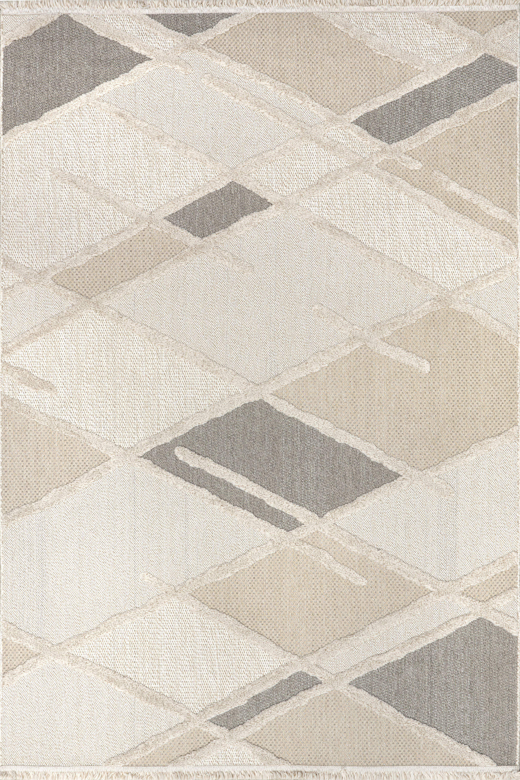 Chantal Trellis Rug Ivory - Soft Bohemian Area Rug for Living Room, Bedroom, Nursery | Non-Slip & Machine Washable
