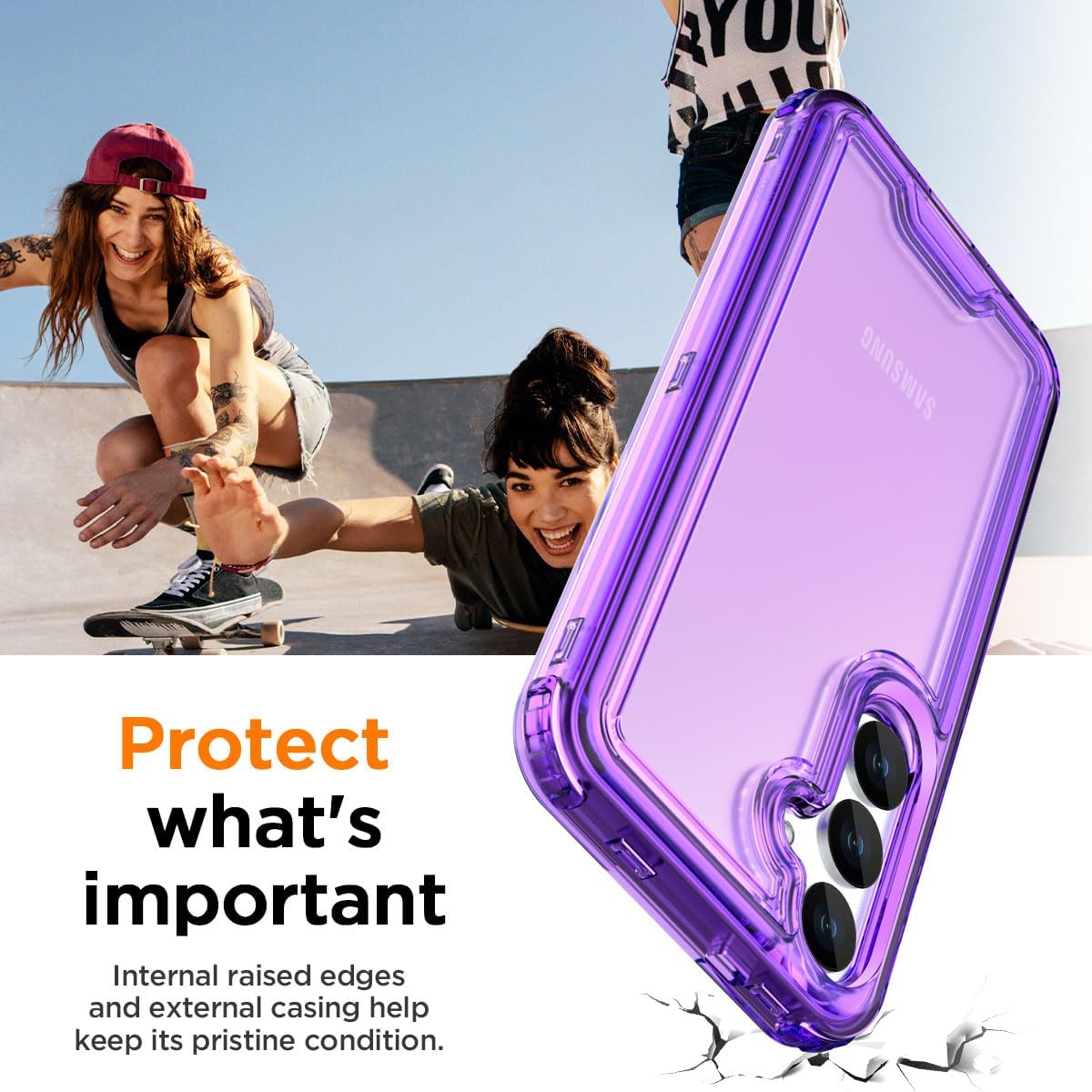 Samsung Galaxy S24/S25 Plus 3-Layer Crystal Clear Protective Case - Slim Fit, Shockproof & Scratch Resistant Cover for Everyday Use, Work & Travel