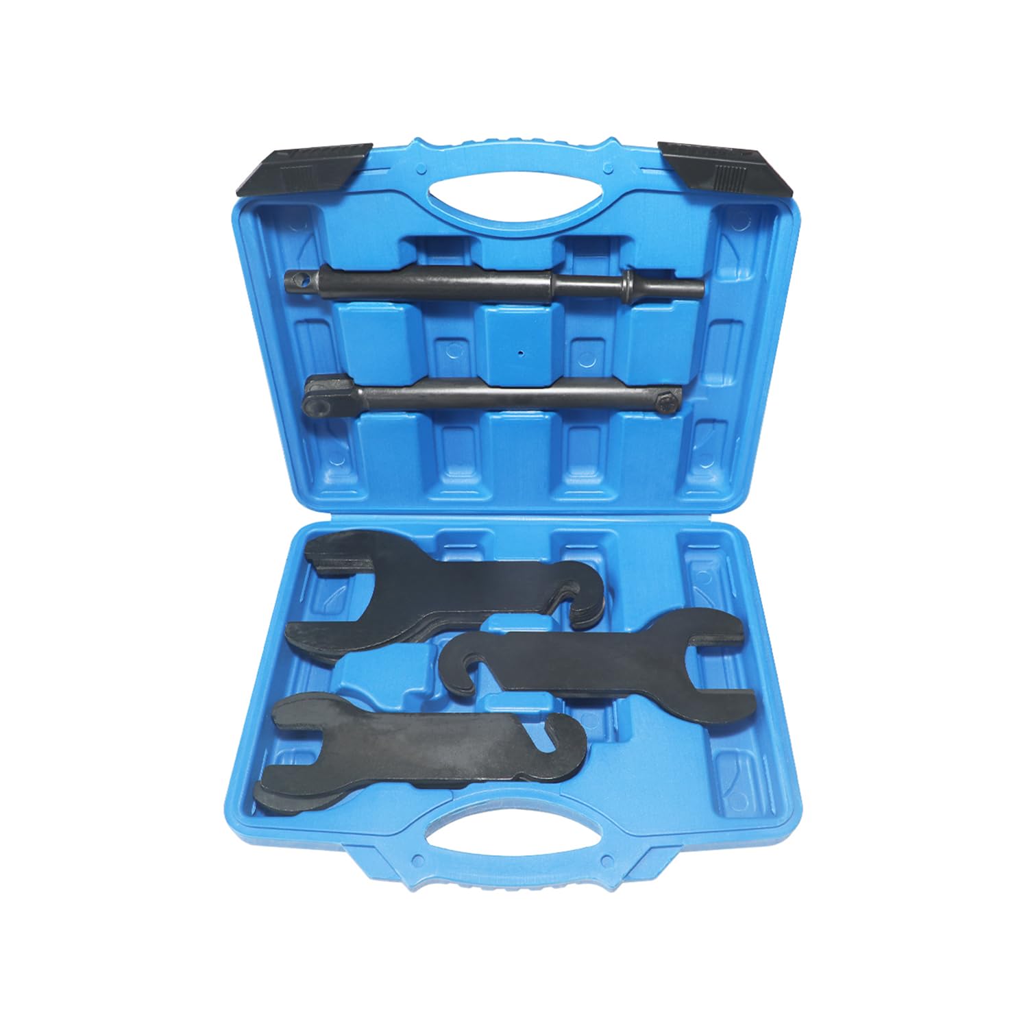 DPTOOL 9Pcs Pneumatic Fan Clutch Wrench Set - 43300 Fan Clutch Removal Tool Kit Compatible with Ford, GM, Chrysler, Jeep, Dodge, Ram - Professional Auto Clutch Fan Installer & Remover for Mechanics & DIY Enthusiasts - Perfect for Garage Repairs & Engine Maintenance