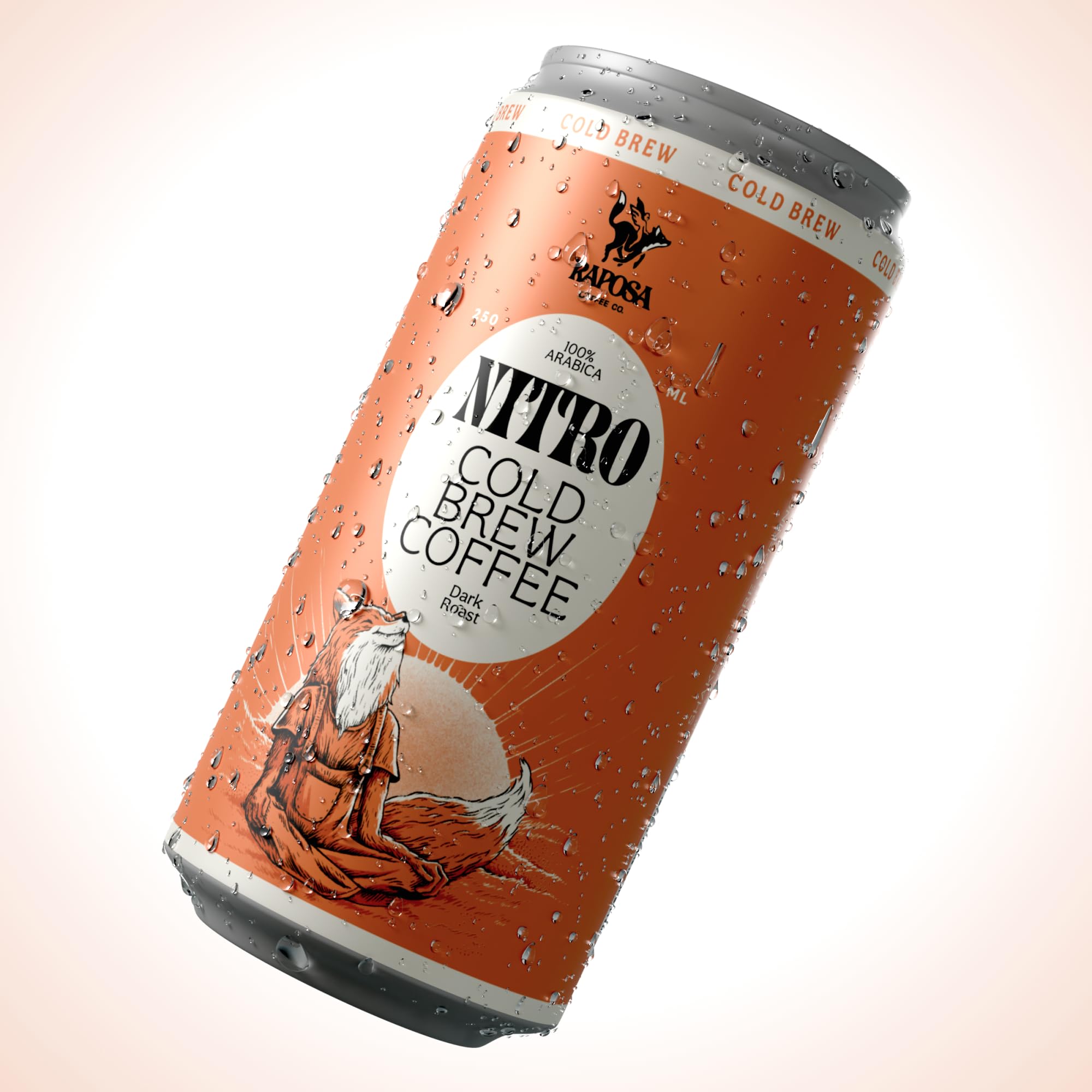 Nitro Cold Brew Ready-to-Drink Coffee 250ml (8.45oz) - Dairy Free, Non-GMO, No Artificial Ingredients - 225mg Caffeine - Classic Dark Roast (12 Pack) - Perfect for Office, Travel & On-the-Go Energy Boost
