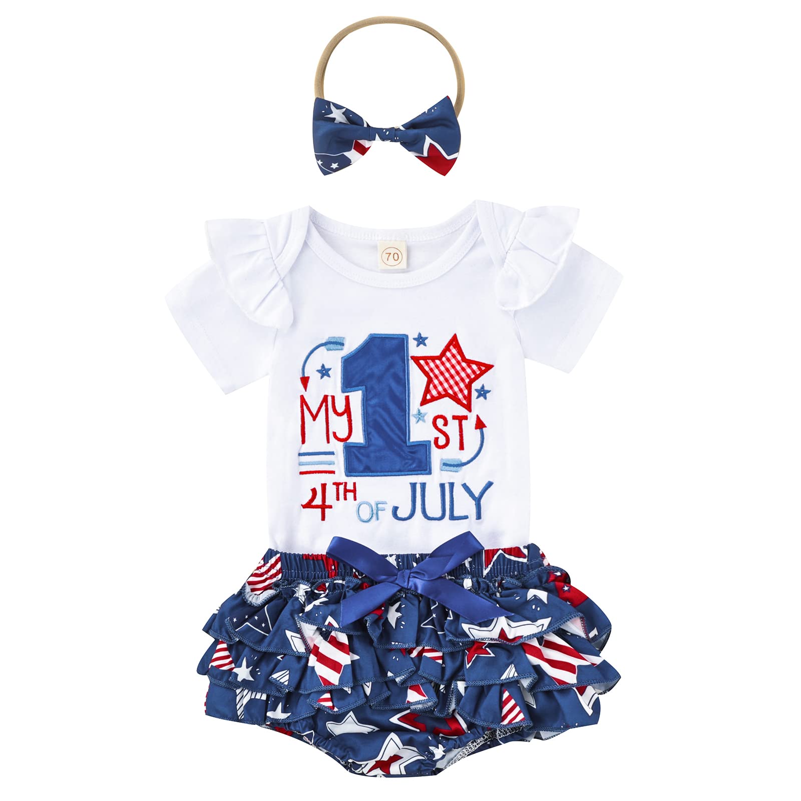 YINGISFITM 4th of July Baby Girl Romper Dress - American Flag Patriotic Outfit for Newborns | Perfect for Memorial Day, Independence Day & National Holidays
