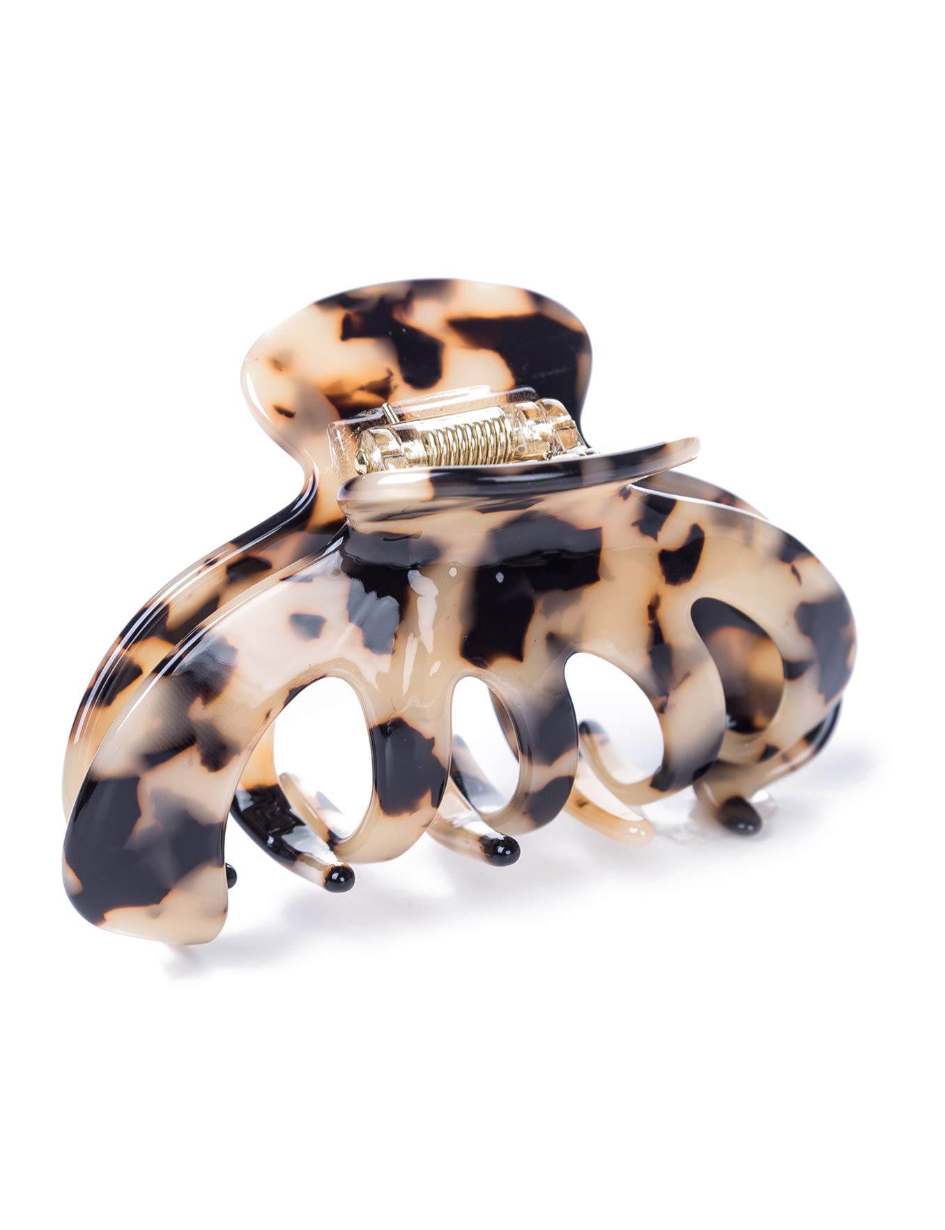 Barrettes Hair Clips for Women - 3.6 Inch Tortoise Shell Celluloid Hair Claw Clips - Comfortable & Waterproof Hair Accessories for Styling - Perfect for Office, Party, Wedding & Daily Use (Tortoise Shell)