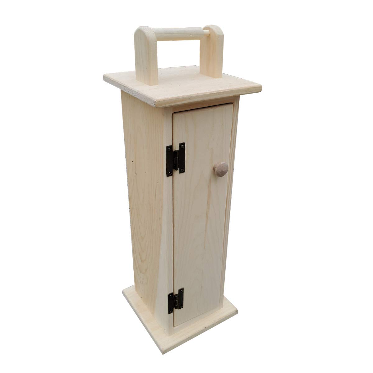 Amish Handcrafted Pine Wooden Toilet Paper Holder Cabinet - Unfinished Bathroom Storage for Large Rolls, 10