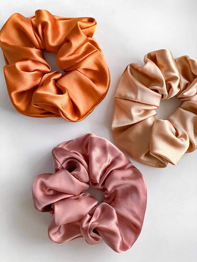 CUVLY 12 Pack Hair Scrunchies - Soft Cotton & Silky Hair Bands for Women & Girls | Velvet Hair Ties in MultiColors | Perfect for School, Workout, and Everyday Styling