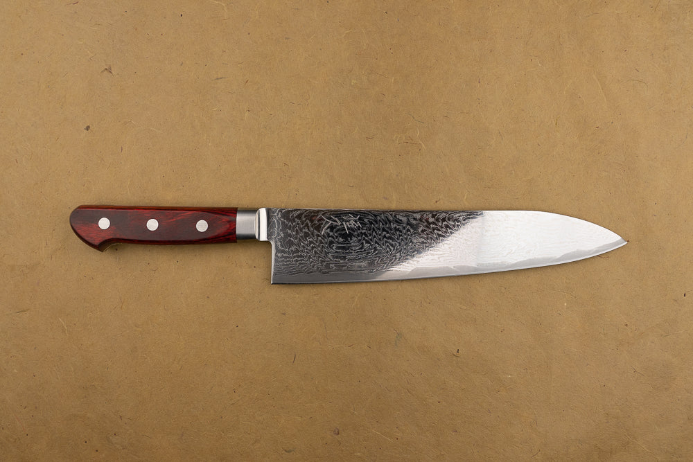 Premium Tsunehisa AUS10 Shichi Nami Western Gyuto 210mm Chef Knife - High Carbon Stainless Steel Japanese Kitchen Knife for Professional Chefs & Home Cooking