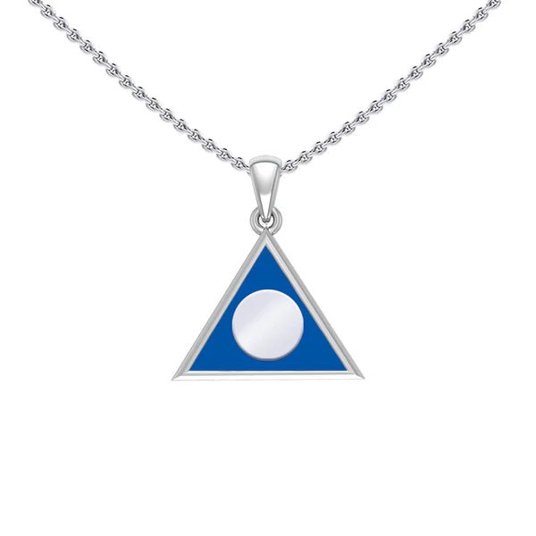 Al Anon Sterling Silver Pendant with Blue Enamel & Adjustable 18