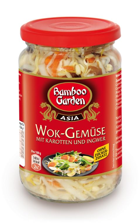 Organic Bamboo Garden Wok Vegetables, 330g (180g Drained Weight) - Asian Stir Fry Mix for Healthy Cooking | Perfect for Quick Meals, Vegan Dishes & Meal Prep