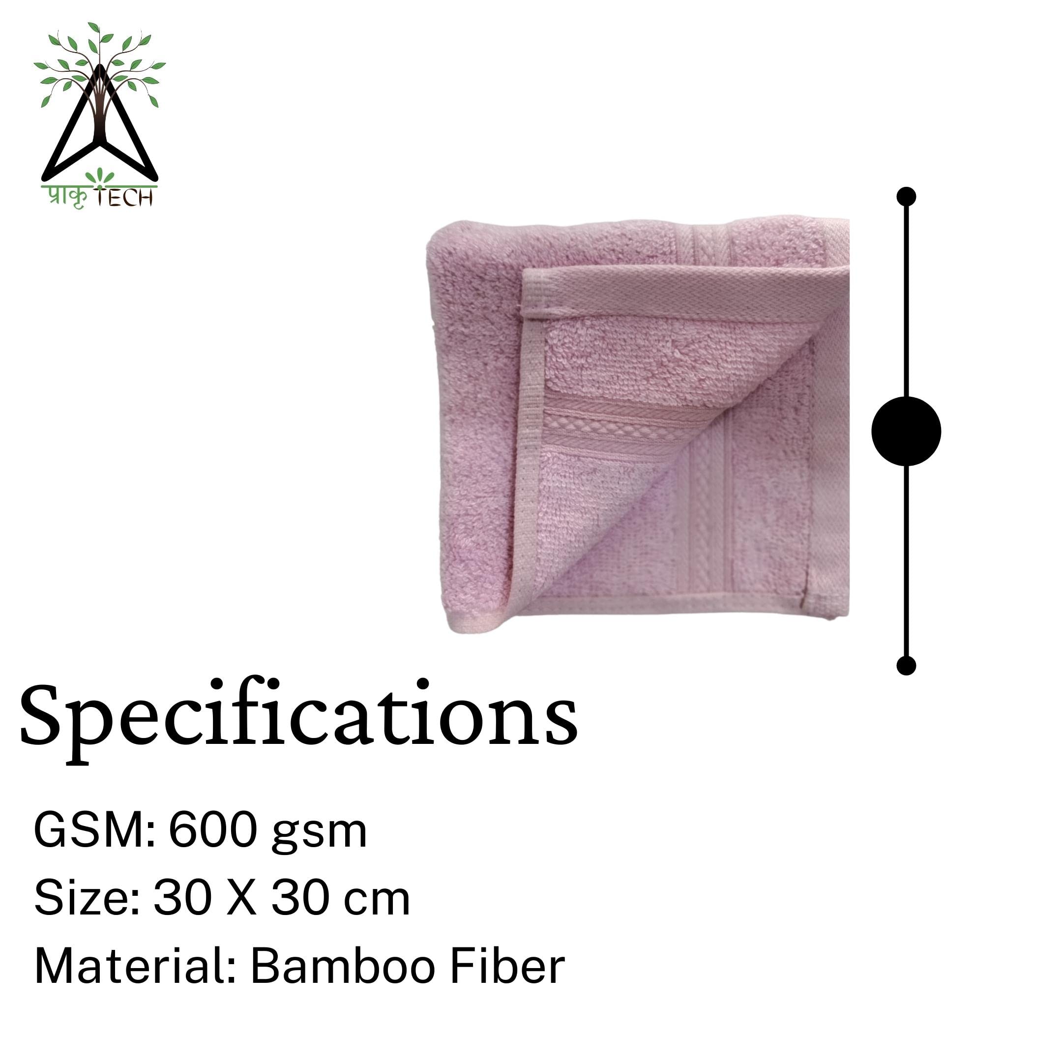 Prakrtech 100% Natural Bamboo Face Towel Set of 2 - 600 GSM Ultra Soft & Skin-Friendly | Eco-Friendly Chemical-Free Bath & Beauty Towels | Perfect for Daily Skincare, Spa & Travel (Grape)