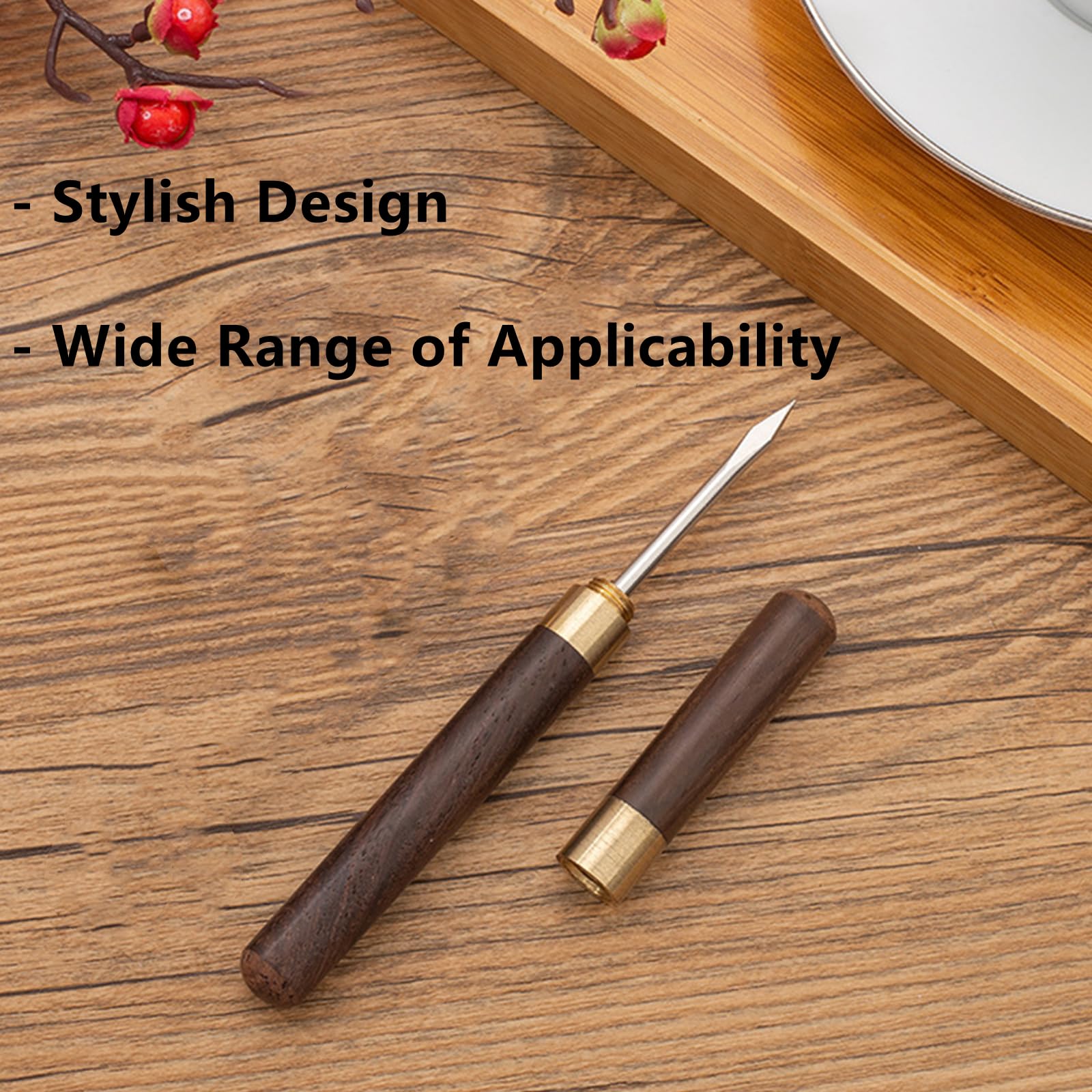 Premium Stainless Steel Ice Pick with Wooden Handle & Protective Cover - Heavy Duty Ice Breaker Tool for Kitchen, Bar, Camping & Restaurant Use - Ideal for Bartenders, Chefs & Outdoor Enthusiasts