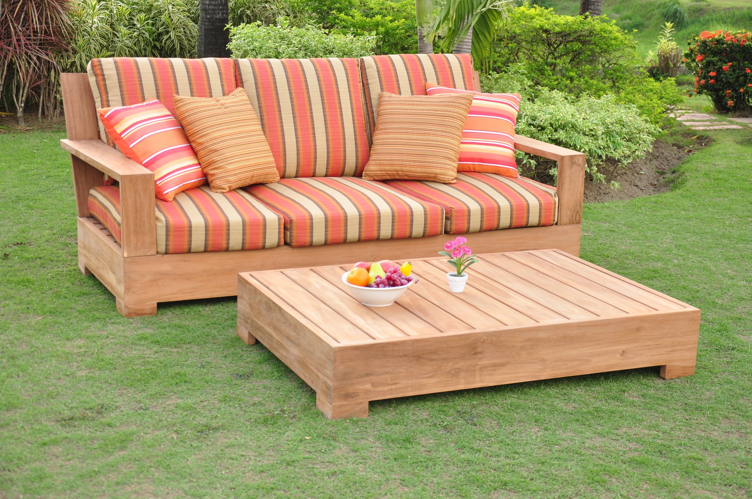 Outdoor Fabric Cushions (Seat & Back) for 1 Level Sofa Bench - Waterproof & UV Resistant Patio Furniture Cushions - Perfect for Garden, Deck, and Poolside Lounging #WHSSLV1CS