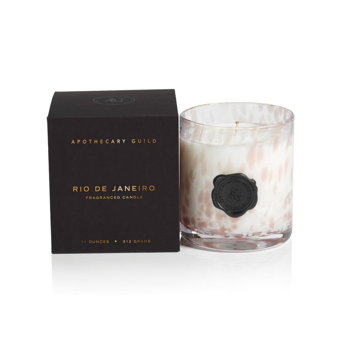 Apothecary Guild Opal Glass Candle Jar - Handmade Rio de Janeiro Style for Home Decor, Wedding Centerpieces & Spa Relaxation