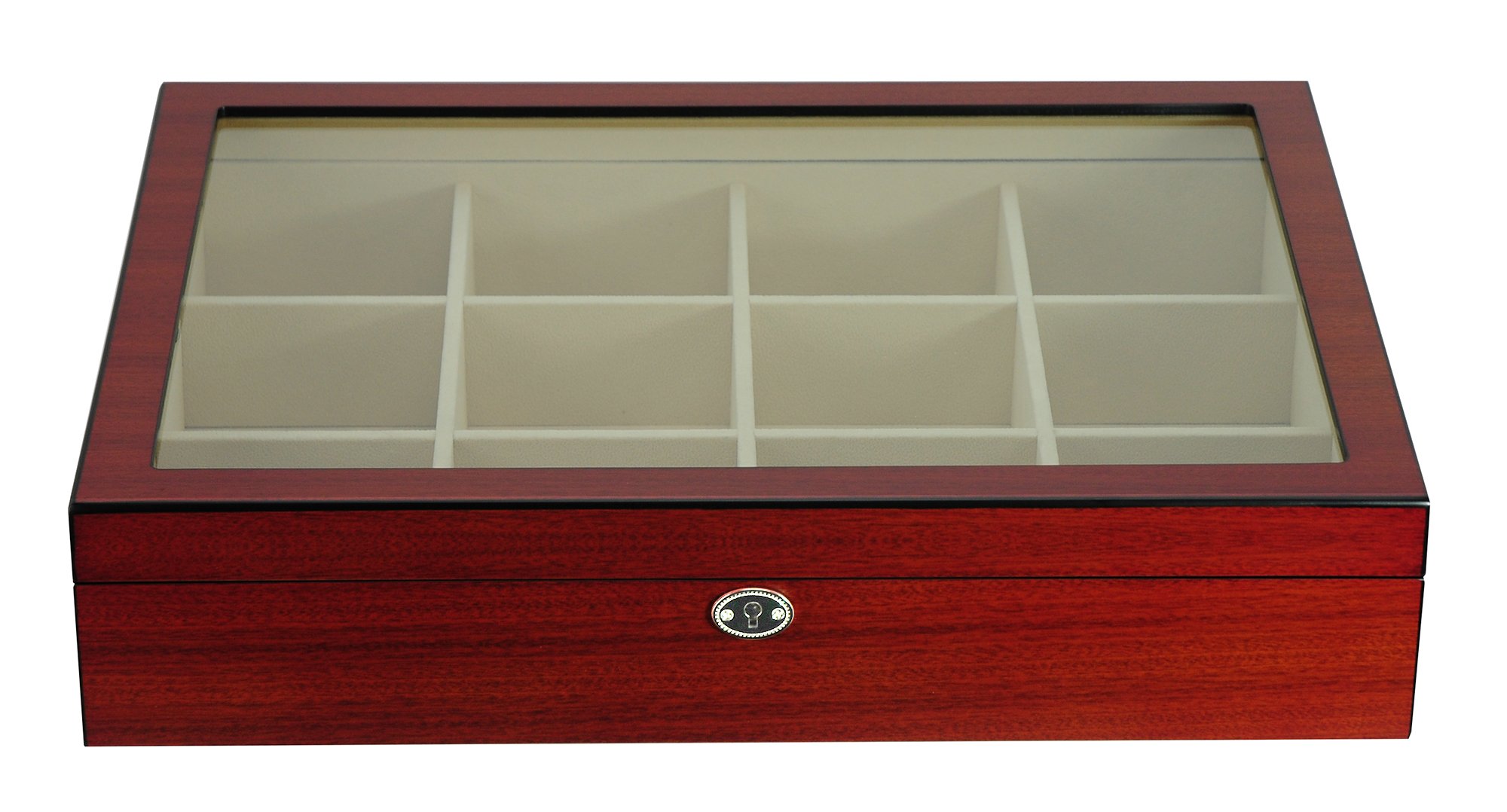 Cherry Wood Display Case for 12 Ties, Belts & Accessories - Premium Storage Box for Men | Perfect Father's Day Gift & Home Office Organization Solution