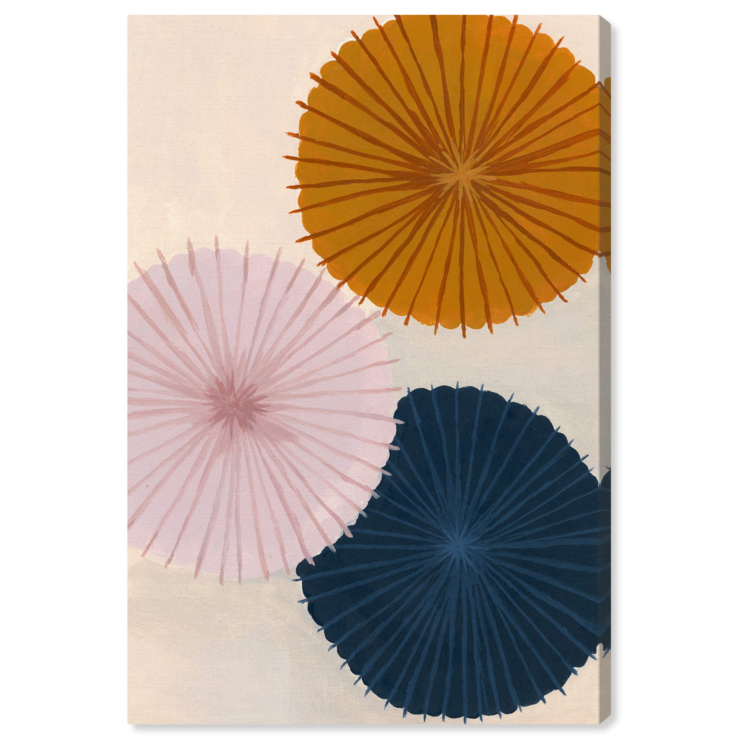 Retro Umbrellas World Map Wall Art Canvas Print - 30x45 Inch Orange & Pink Vintage Travel Decor - Perfect for Living Room, Bedroom or Office Decoration