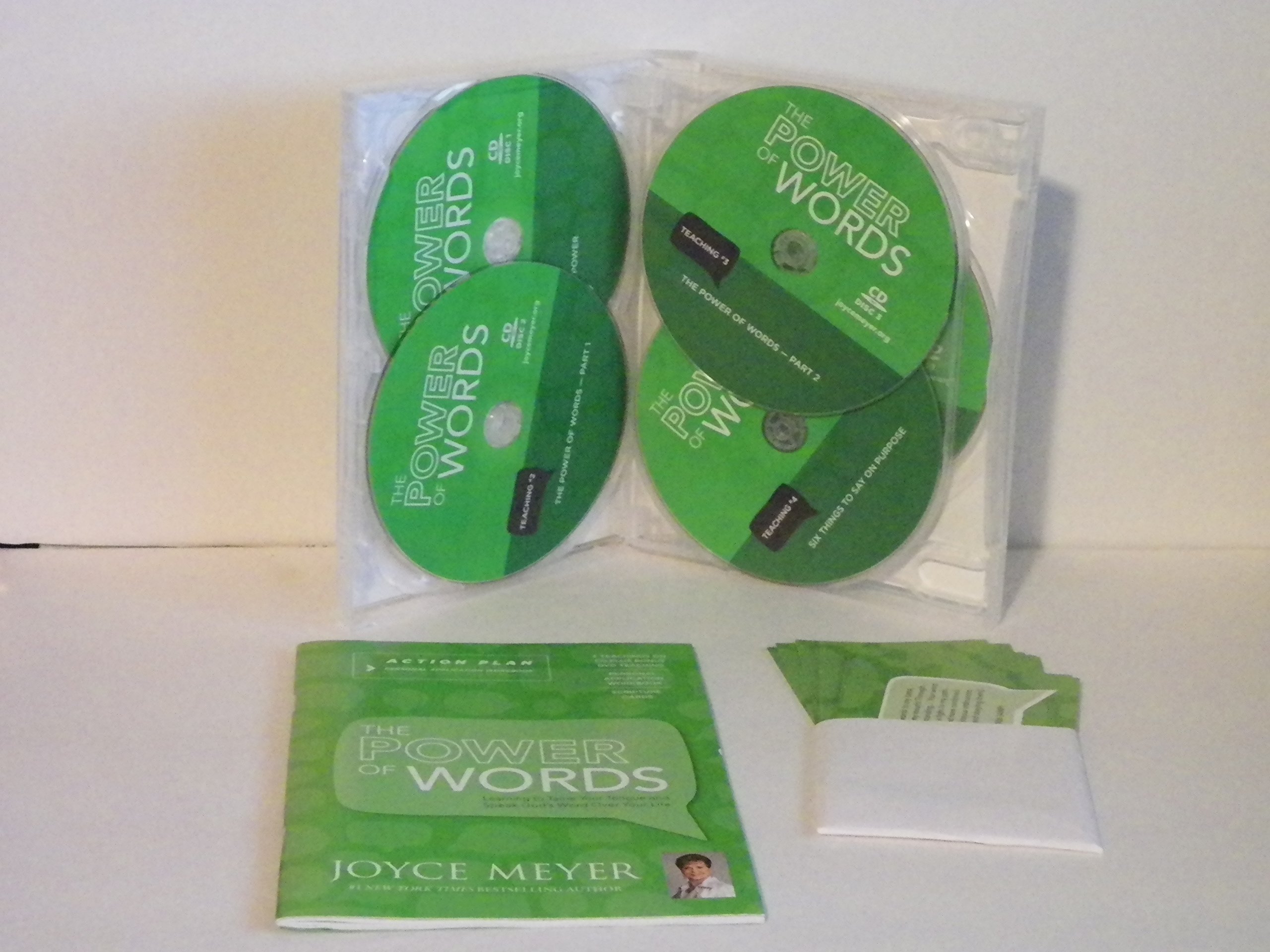 Joyce Meyer The Power of Words Action Plan - 4 Inspirational Teachings on CD & DVD with Workbook & Scripture Cards - Perfect for Bible Study, Christian Devotion & Personal Growth