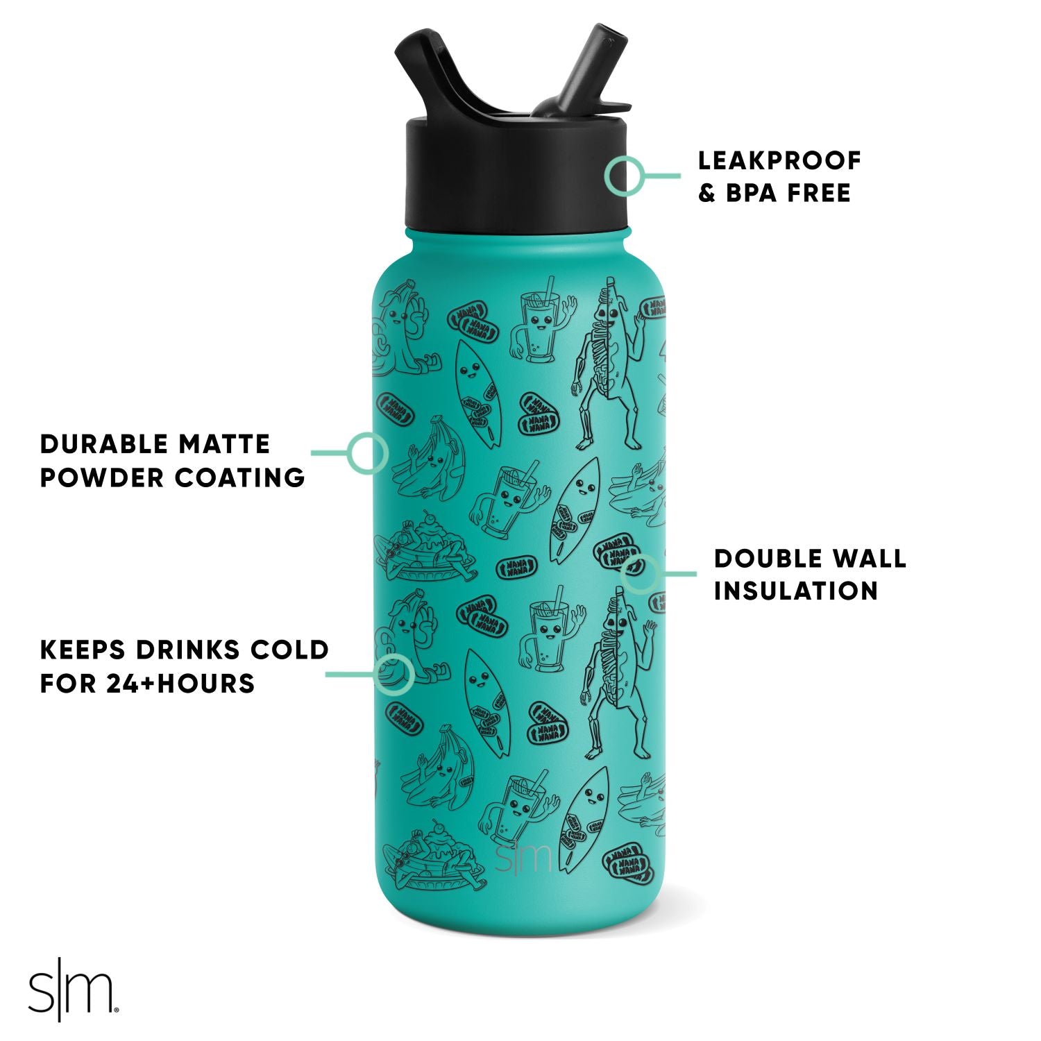 Fortnite Summit Water Bottle with Straw Lid - Leakproof & BPA-Free - Perfect for Gaming, School & Outdoor Activities