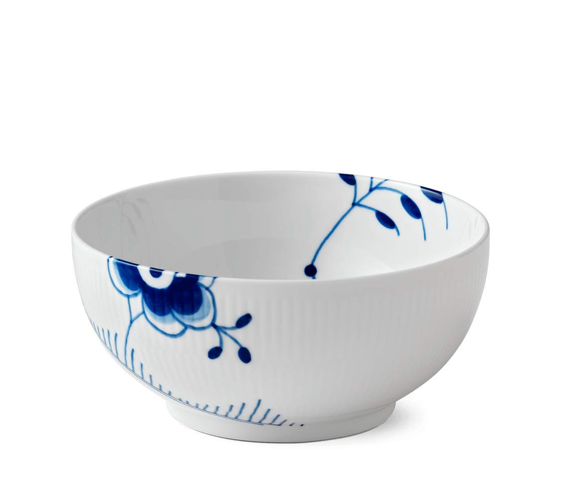Royal Copenhagen Blue Fluted Mega Bowl - 7.1 Inch (18cm) Porcelain Serving Bowl for Wedding Gifts, Dinner Parties & Home Decor | Elegant Scandinavian Design