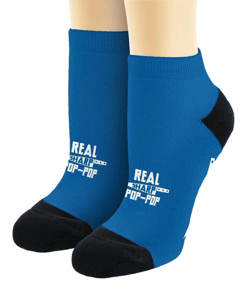 Funny Novelty Socks with Pop-Pop Knife Pun Design - Trendy Ankle Socks for Men & Women - Perfect Gift for Halloween, Cosplay and Funny Costume Parties