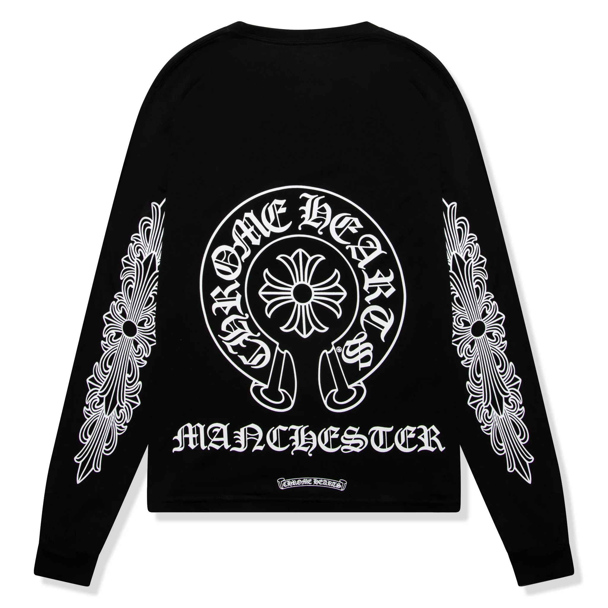 Chrome Hearts Manchester Exclusive Horse Shoe Pocket Logo Long Sleeve Black T-Shirt for Men - Stylish Streetwear & Casual Outfit Essential