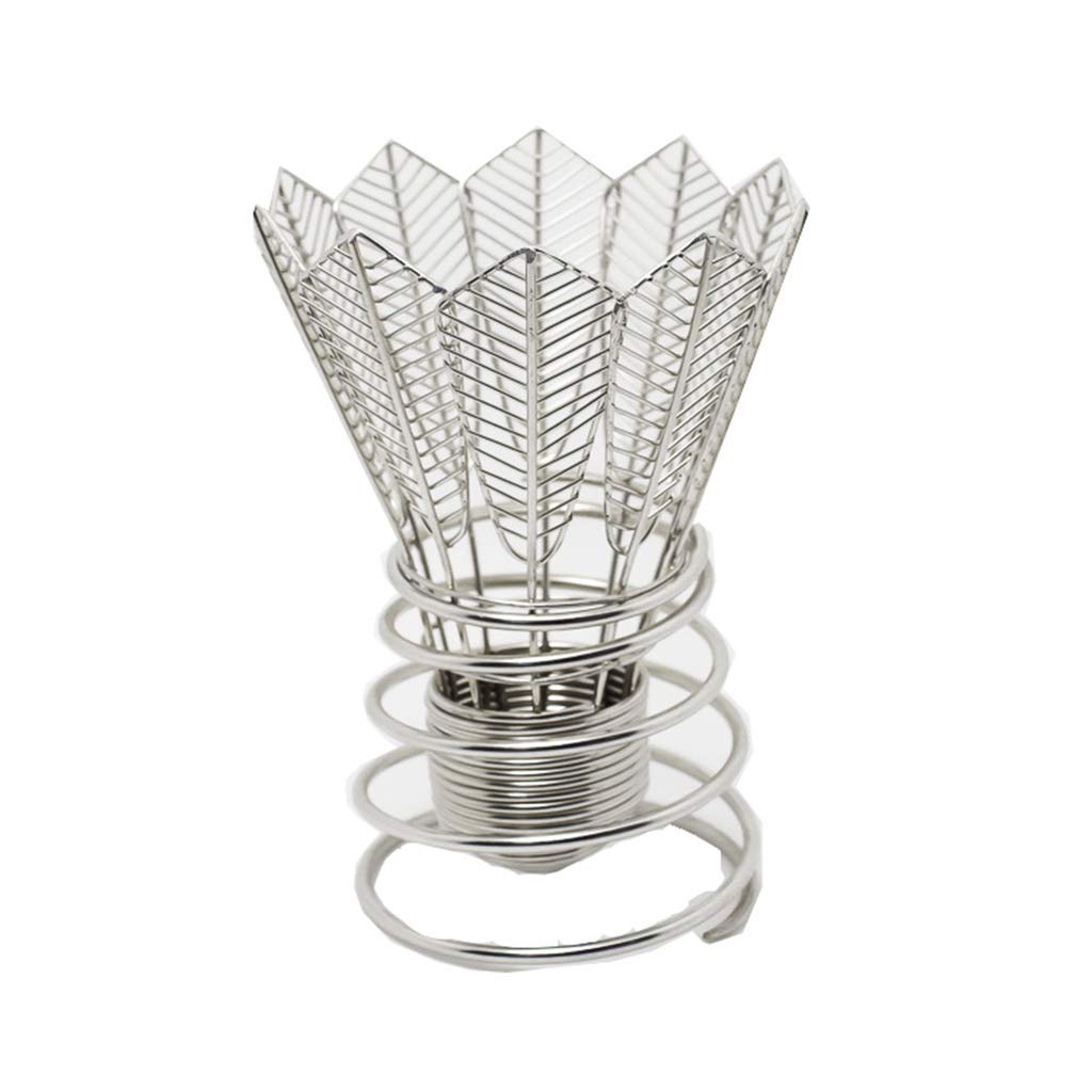 Stainless Steel Badminton Shaped Pencil & Pen Holder - Makeup Brush Organizer for Desk, Office, and Home Decor | Perfect for Students, Artists & Professionals