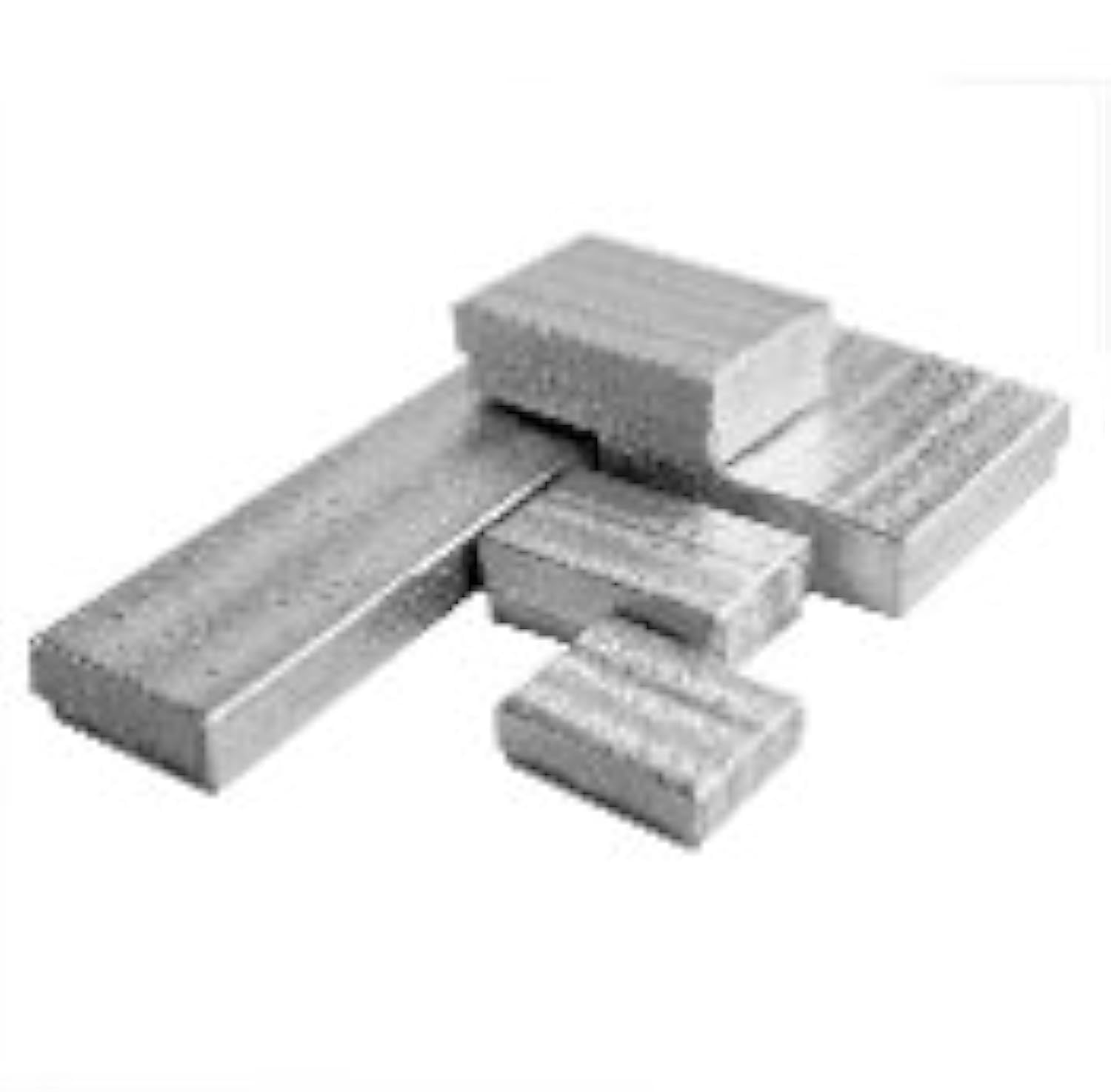 TheDisplayGuys - 100-Pack #99 Cotton Filled Cardboard Jewelry Gift Boxes with Silver Foil (5 Sizes Assortment) - Perfect for Jewelry Storage, Wedding Favors, Ring Boxes & Retail Packaging