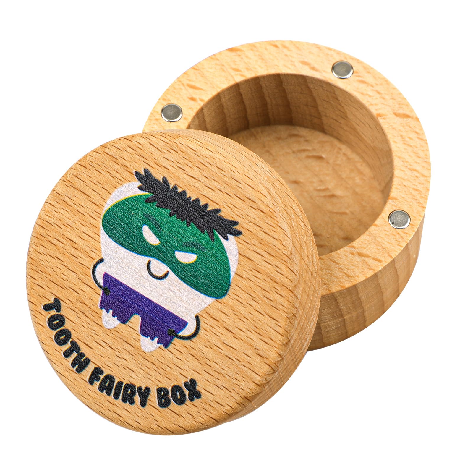 Magnetic Tooth Fairy Box for Boys & Girls - Wooden Tooth Keepsake Box for Lost Teeth, Cute Tooth Holder & First Tooth Storage - Perfect Baby Shower Gift, Birthday Souvenir & Memory Keeper (Green) - Great for Nursery Decor, Tooth Fairy Visits & Childhood Milestone Preservation