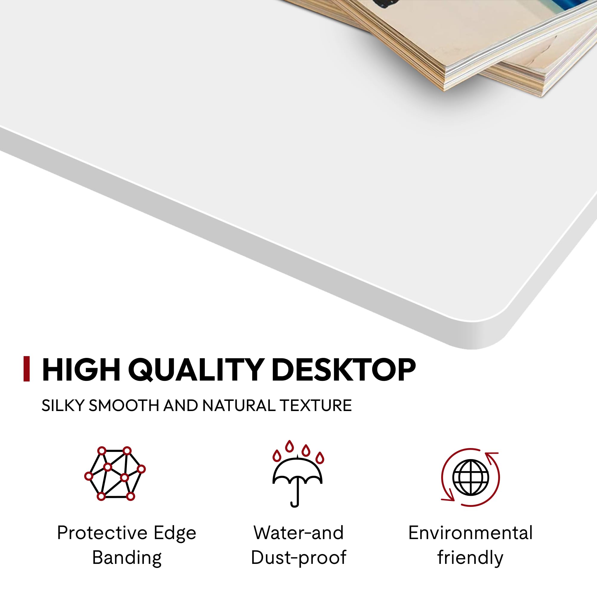 SANODESK 40x24 Inch White Tabletop for Standing & Home Office Desks - DIY Workspace Upgrade